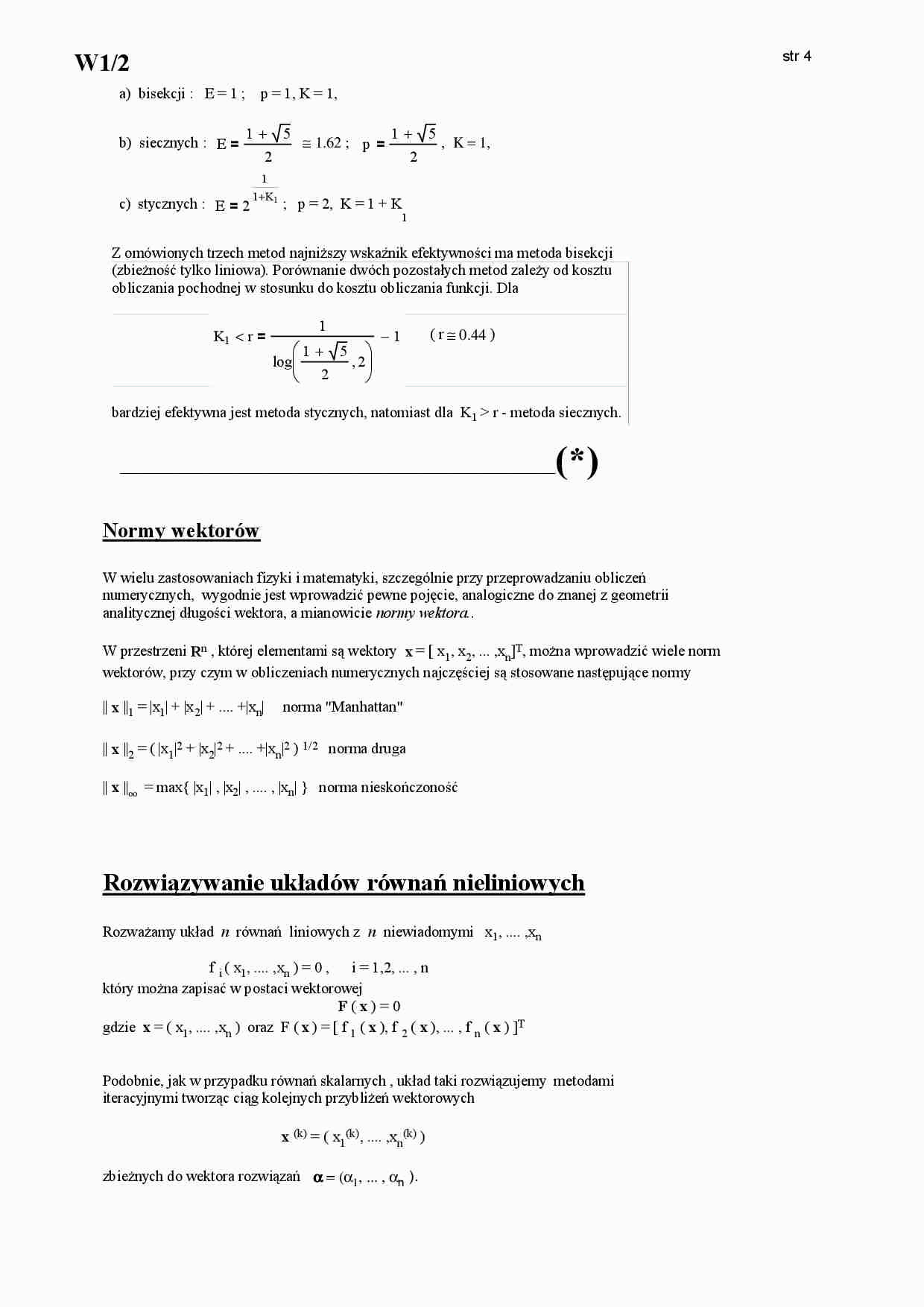 Rozwiązywanie układów równań nieliniowych - omówienie  - strona 1