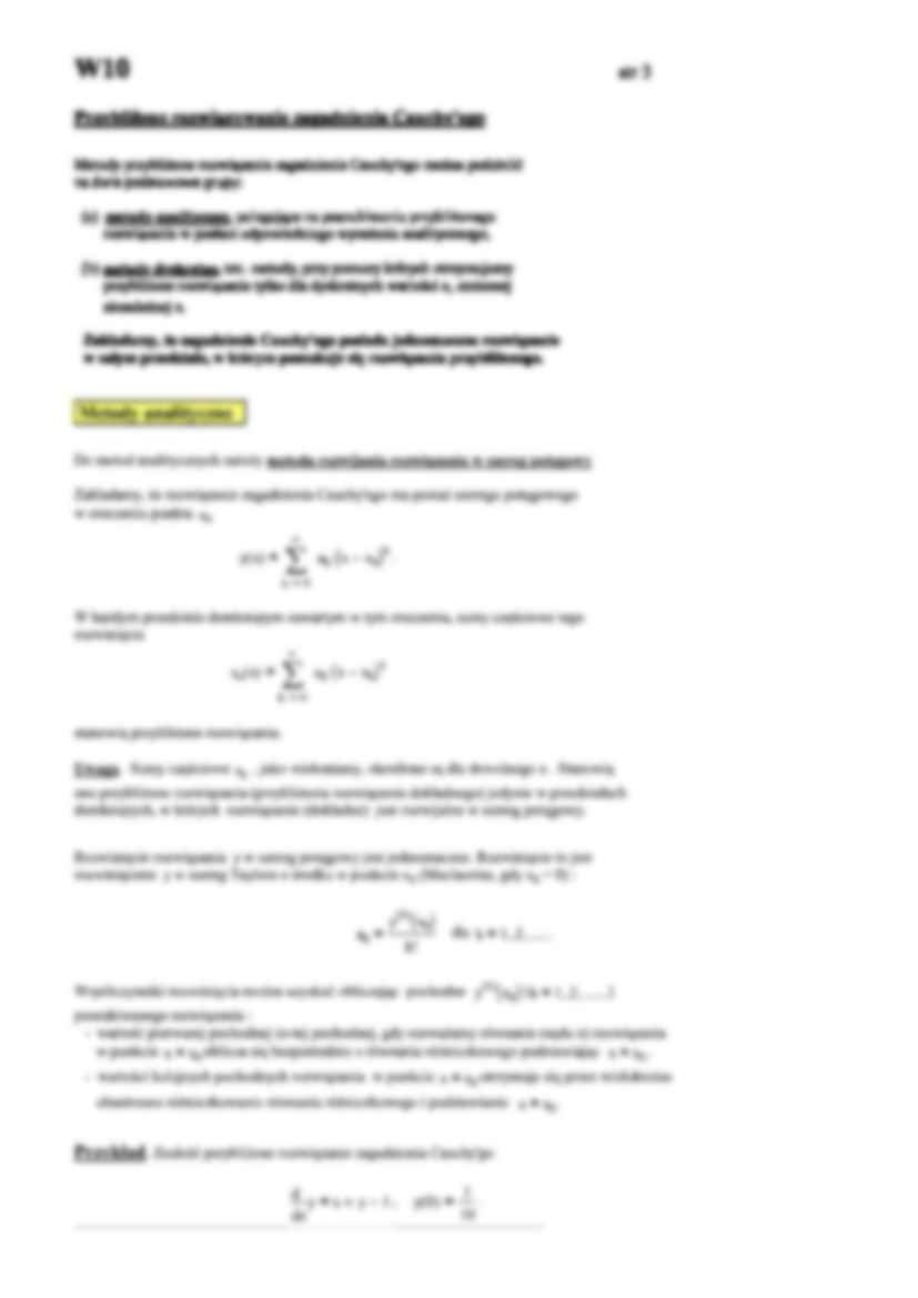 Zagadnienie Cauchy'ego - przybliżone rozwiązywanie - strona 3
