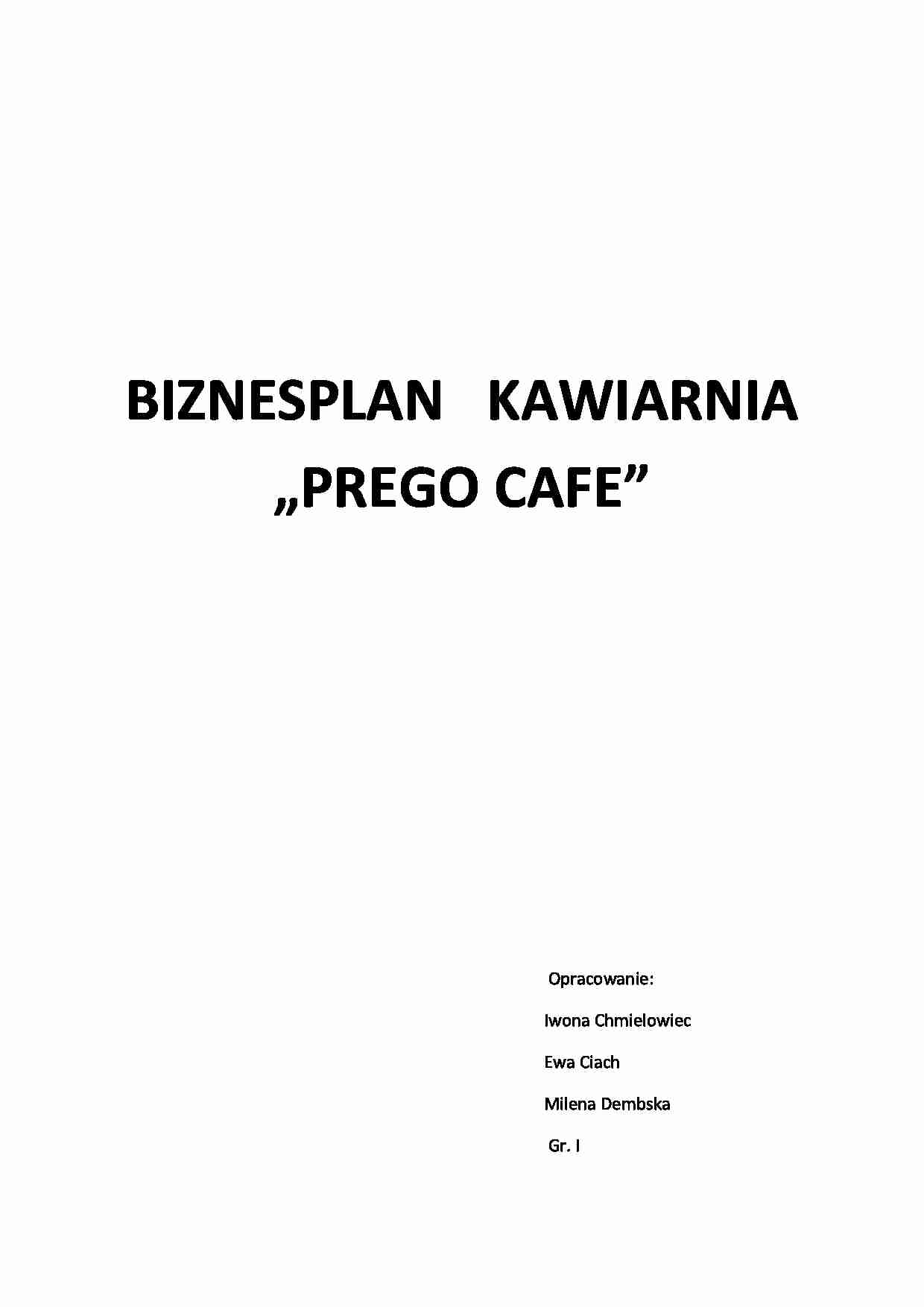 Biznesplan kawiarni - strona 1