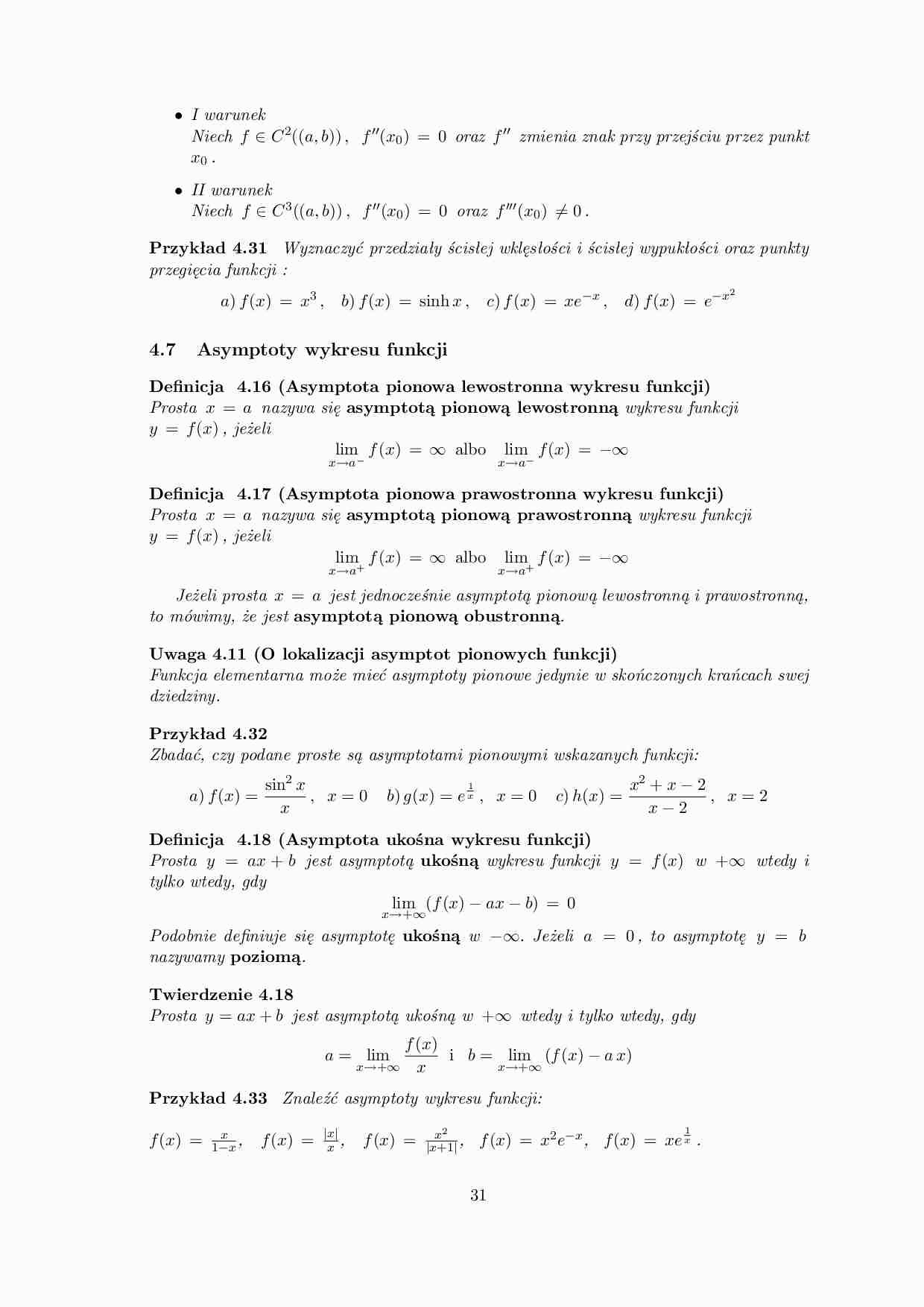 Asymptoty wykresu funkcji - omówienie  - strona 1