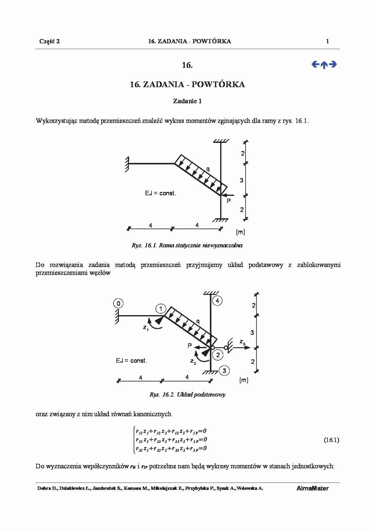 Mechanika konstrukcji 2 - zadania - strona 1