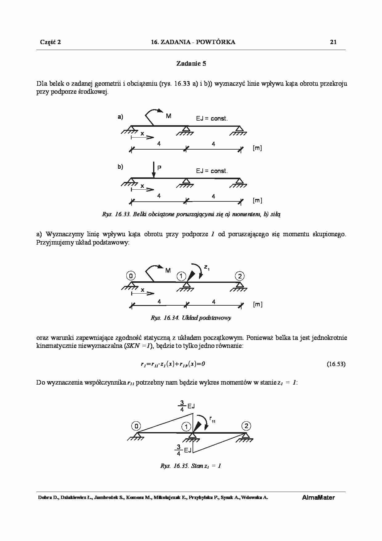Mechanika konstrukcji 2 - zadania 7 - strona 1