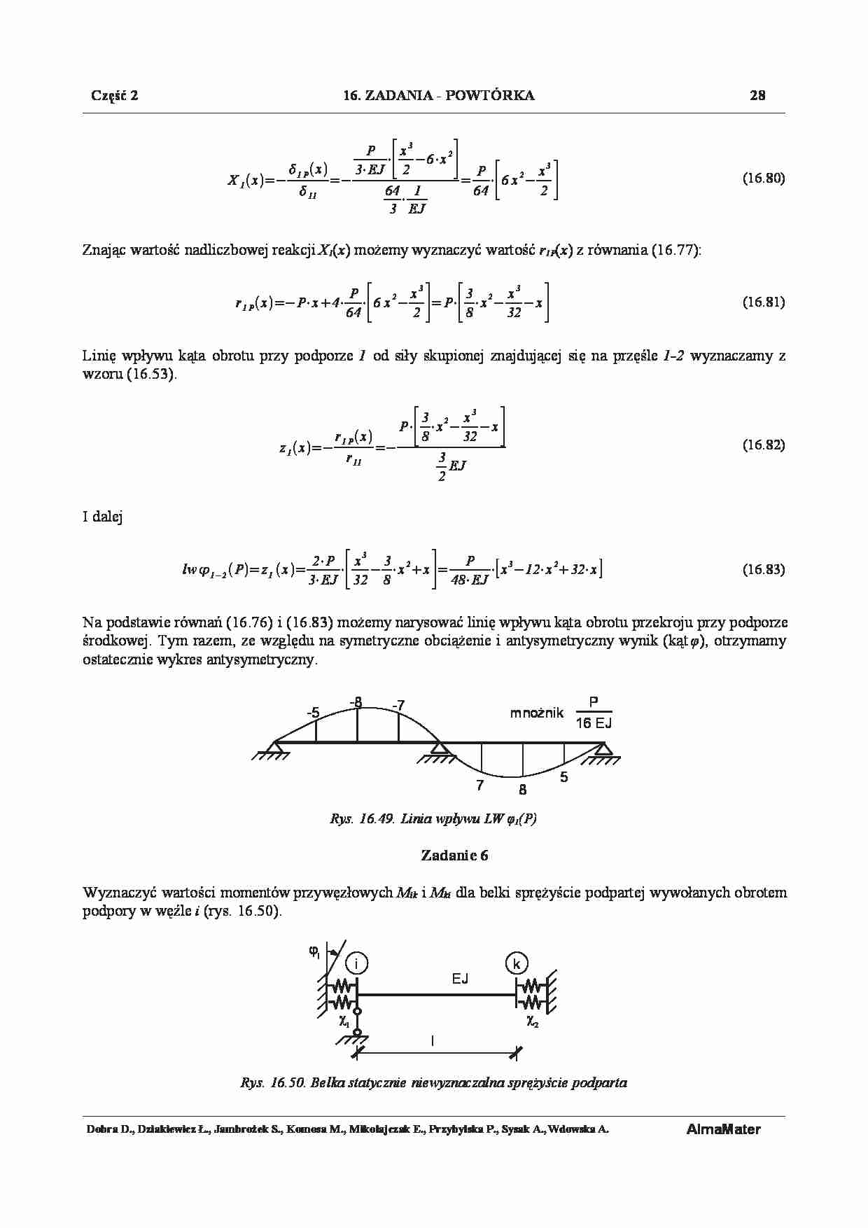 Mechanika konstrukcji - zadania 6 - strona 1