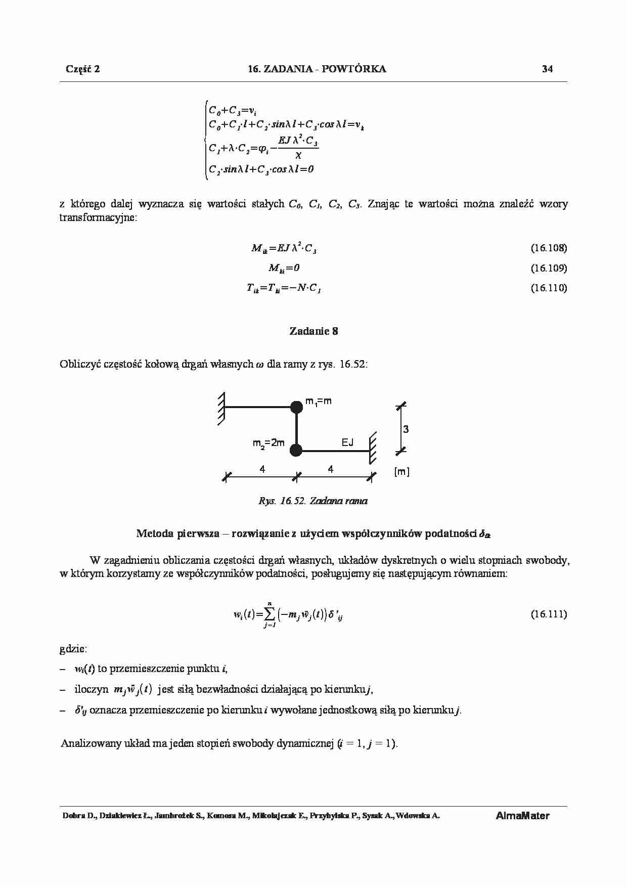 Mechanika konstrukcji - zadania 8 - strona 1