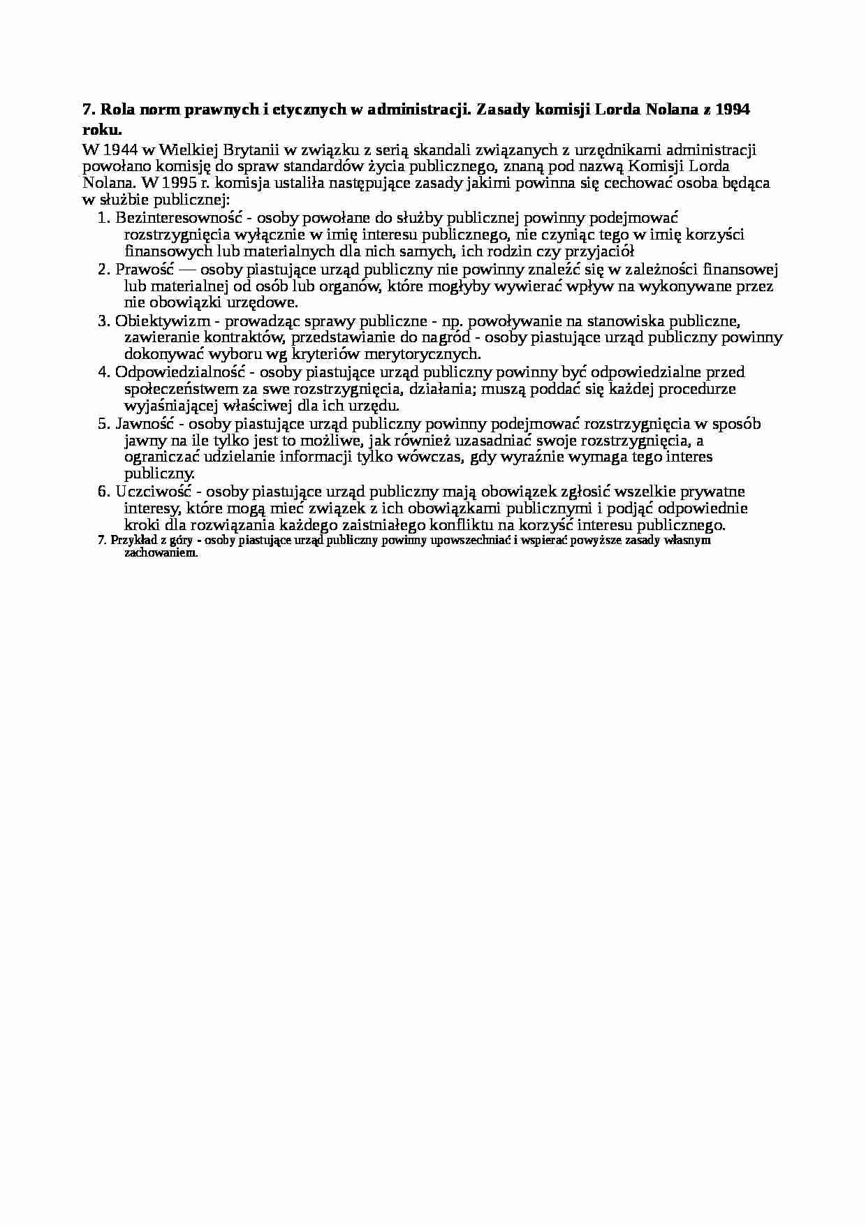 Rola norm prawnych i etycznych w administracji - wykład - strona 1