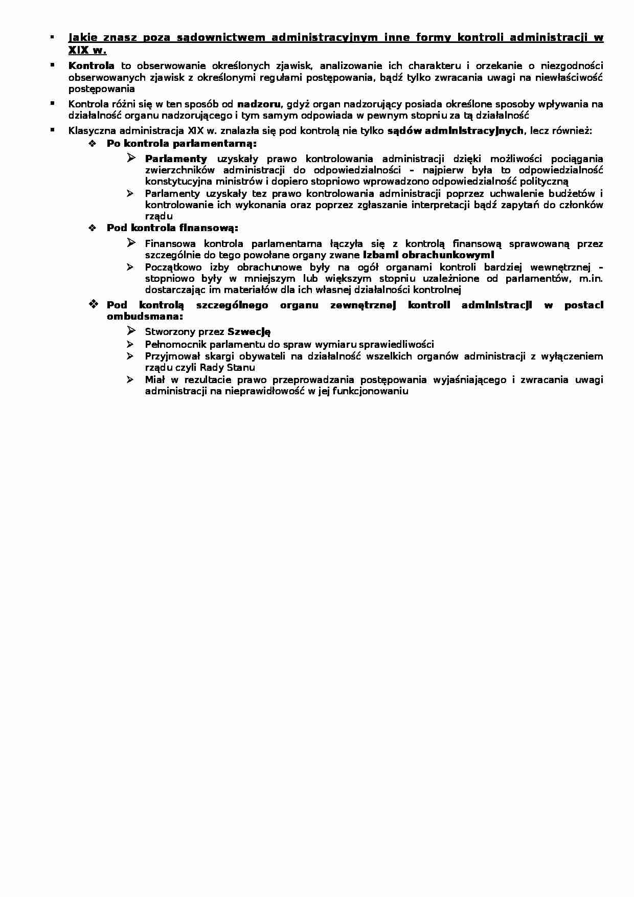 Formy kontroli administracji - wykład - strona 1