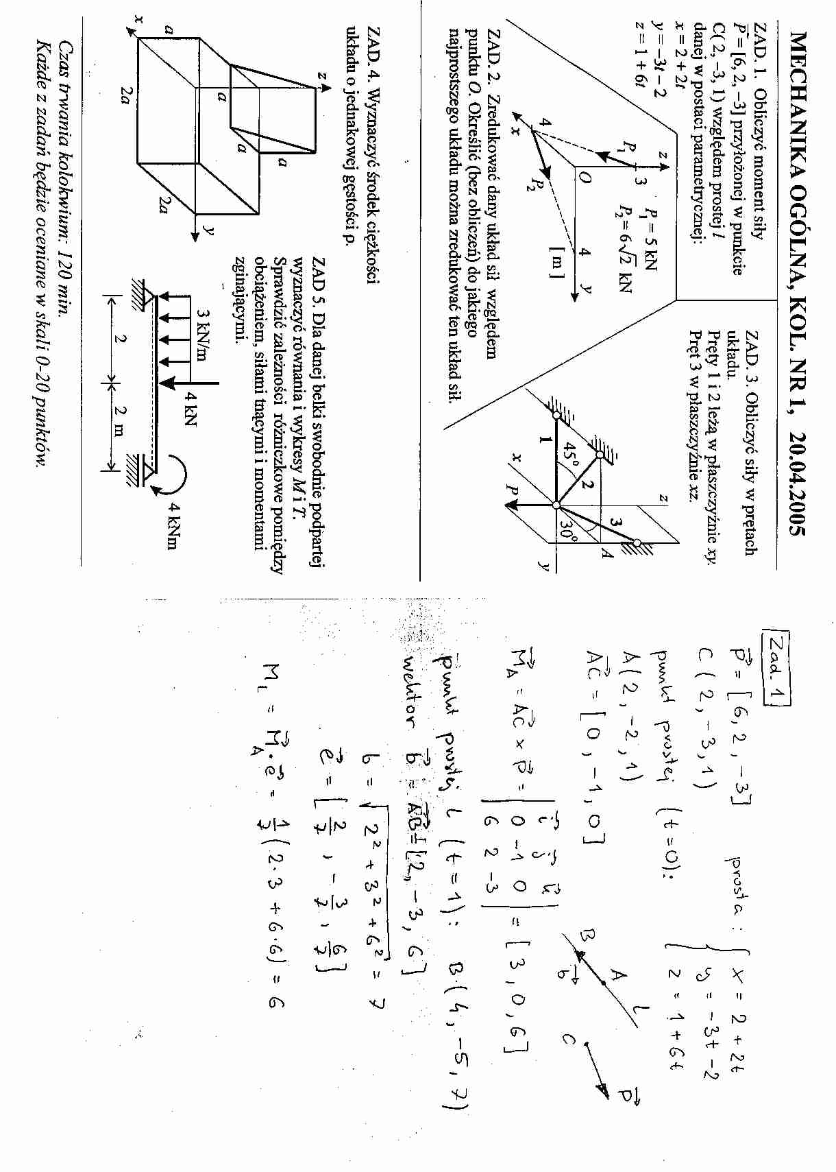 Mechanika ogólna-kolokwium - strona 1