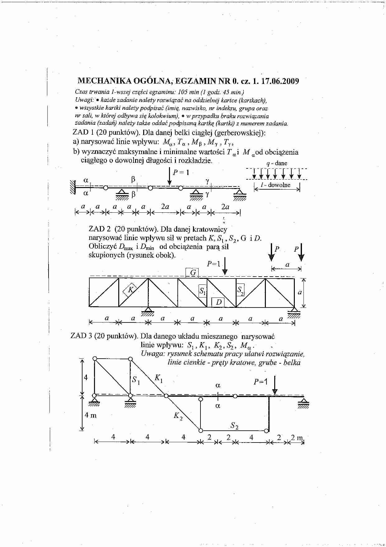Mechanika ogóna-egzamin zerowy - strona 1