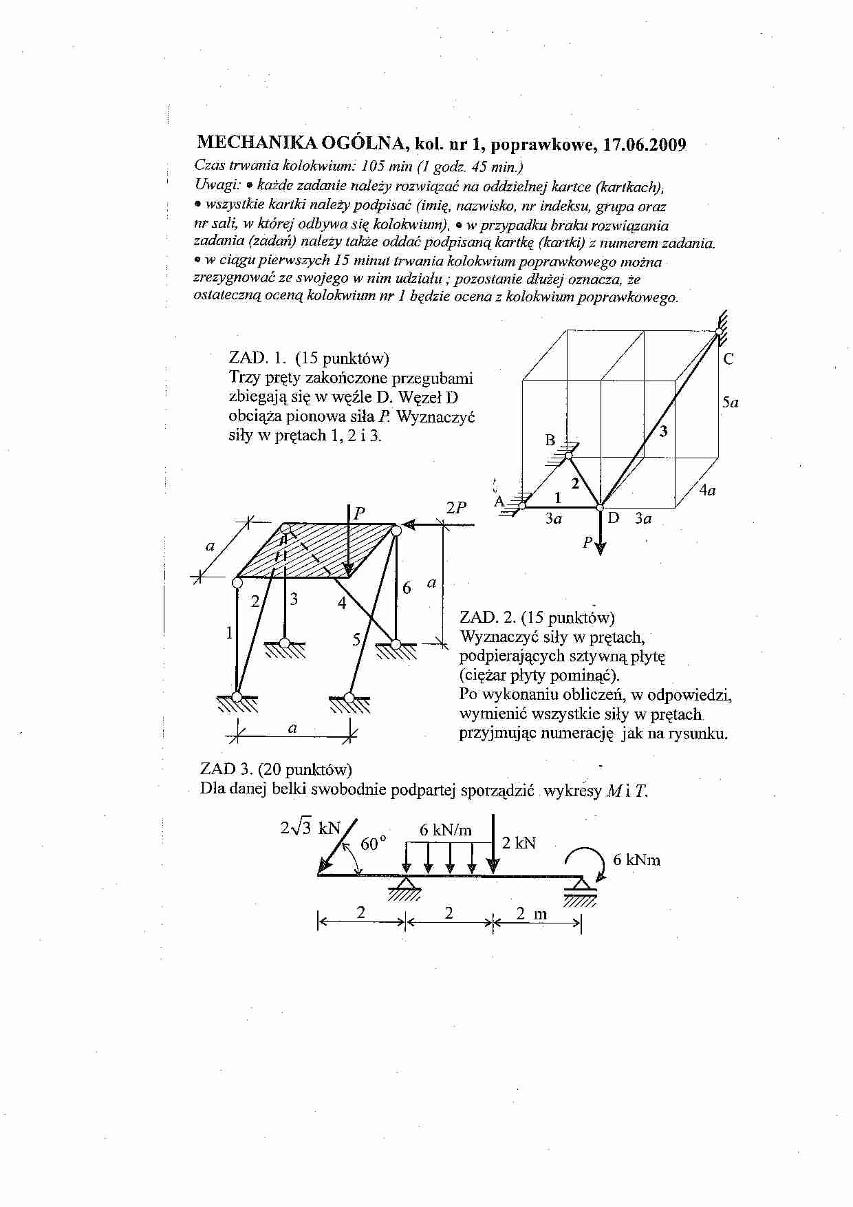 Mechanika ogólna-zadania i rozwiązania - strona 1