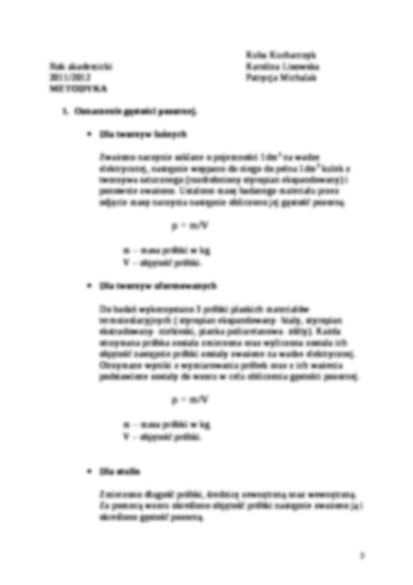 Sprawozdanie z materiałów termoizolacyjnych - strona 2