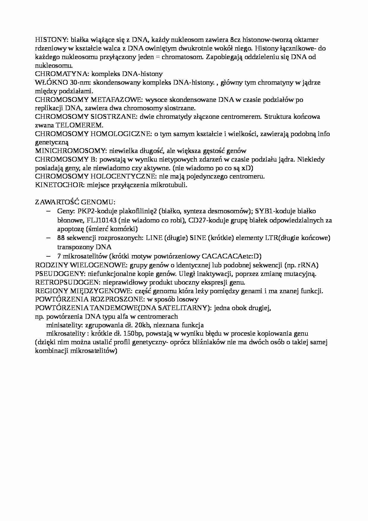 Eukariotyczne gonomy jądrowe- opracowanie - strona 1