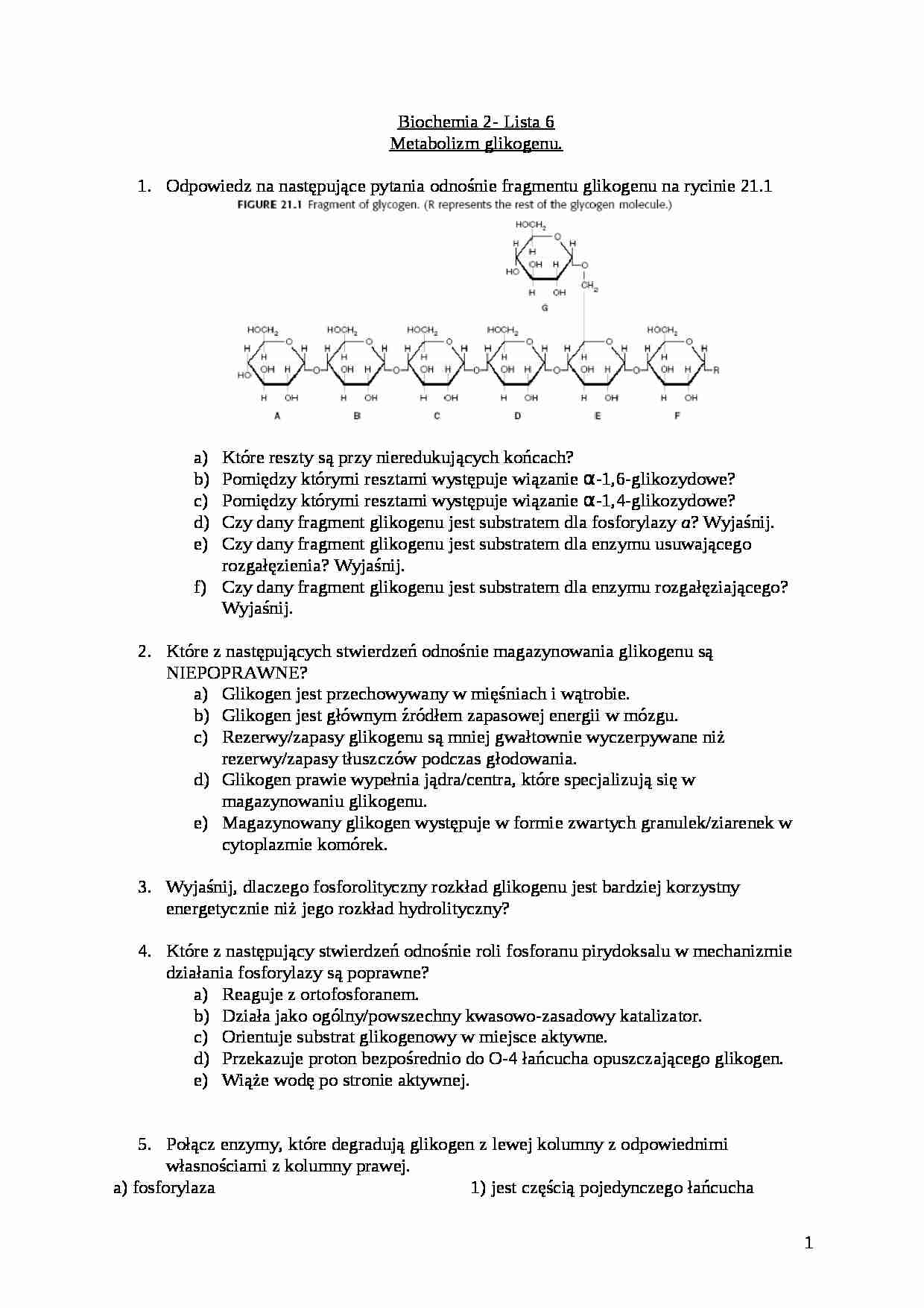 Metabolizm glikogenu- zagadnienia - strona 1