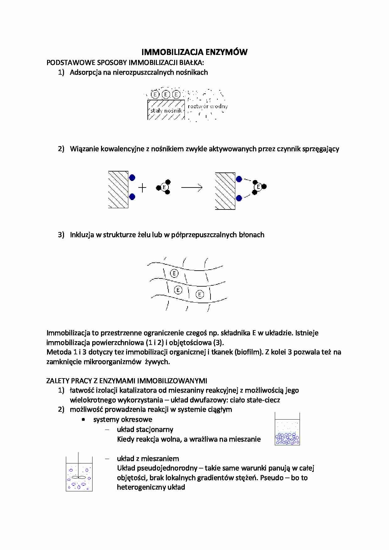 Immobilizacja enzymów- opracowanie - strona 1
