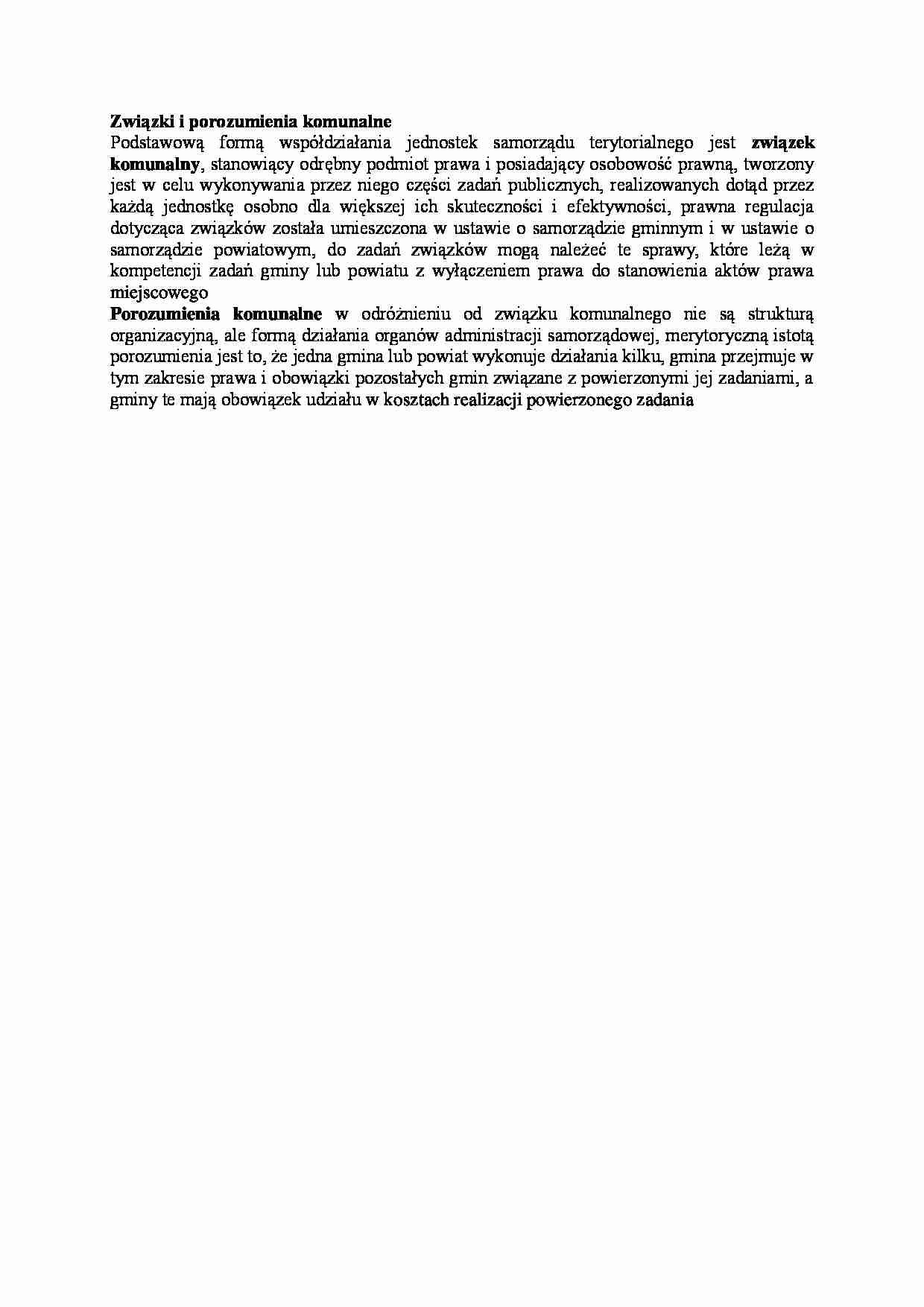 Związki i porozumienia komunalne - wykład - strona 1