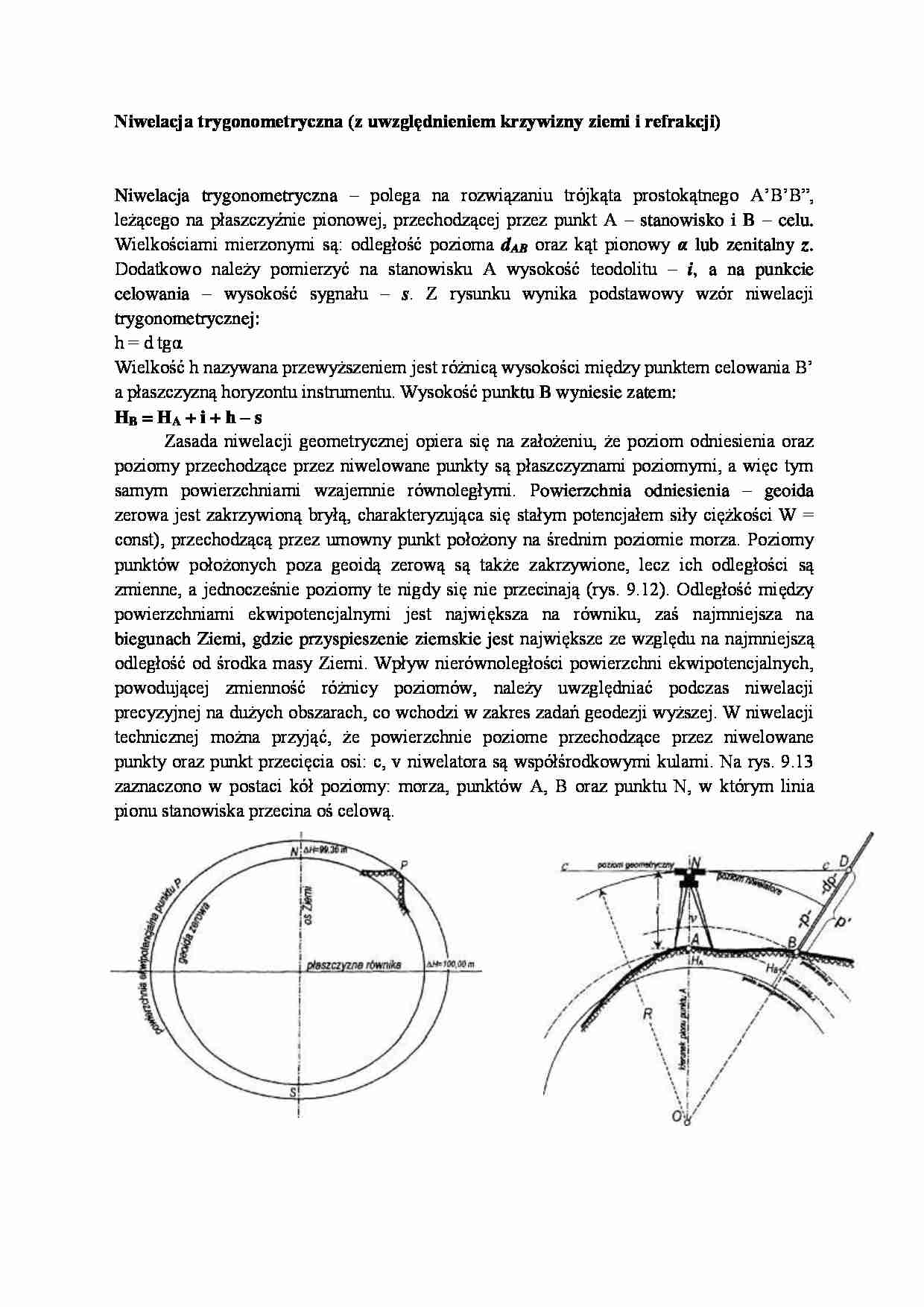 Niwelacja trygonometryczna - wzór - strona 1
