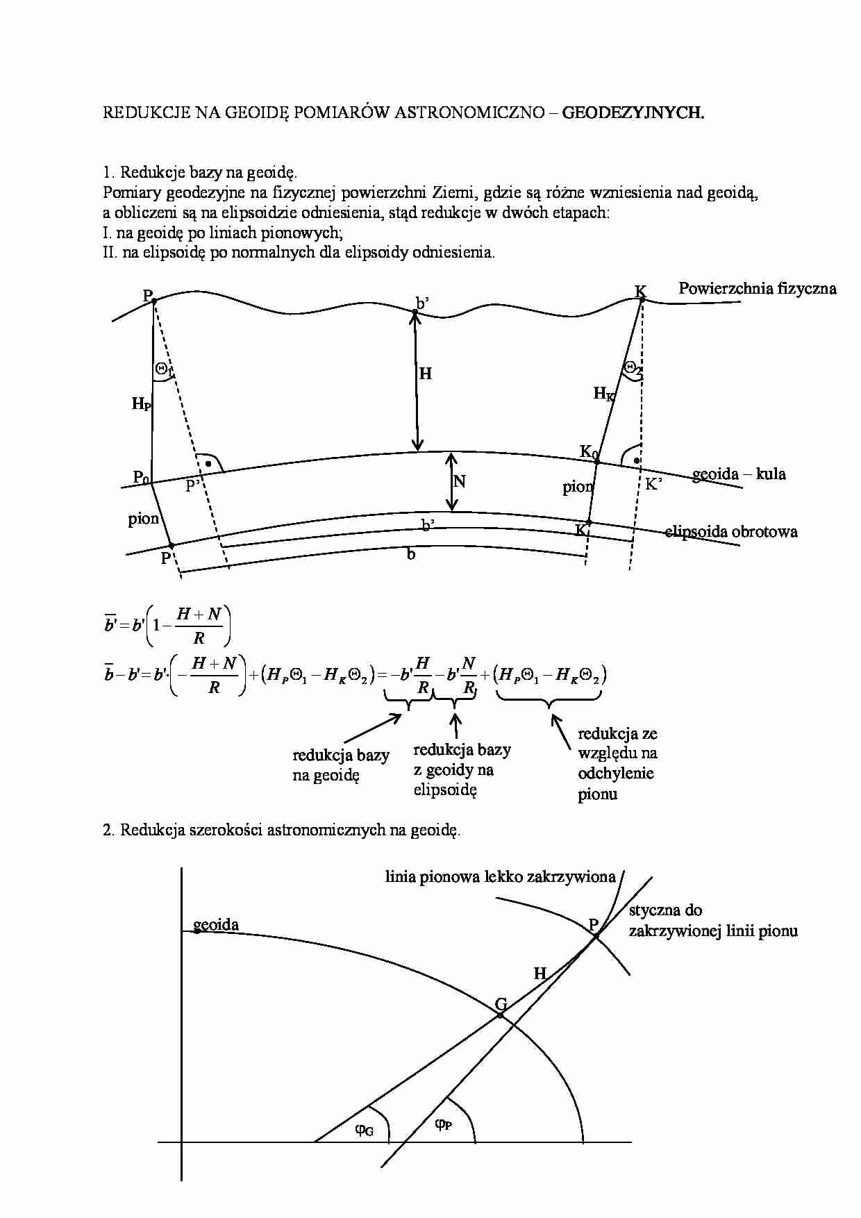 Redukcjena geoidę pomiarów astronomiczno- geodezyjnych - strona 1