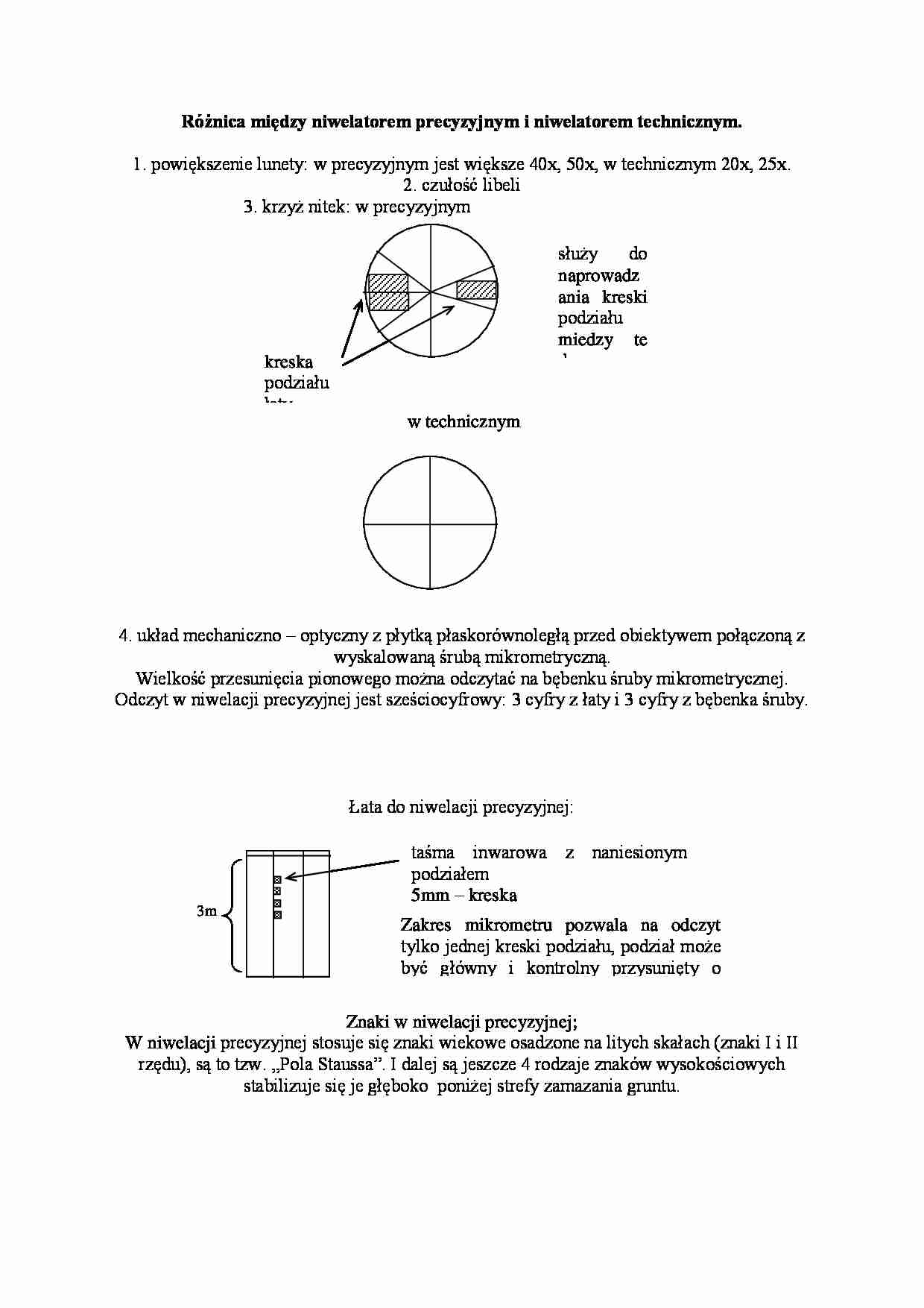 Różnica między niwelatorem precyzyjnym i niwelatorem technicznym- opracowanie - strona 1