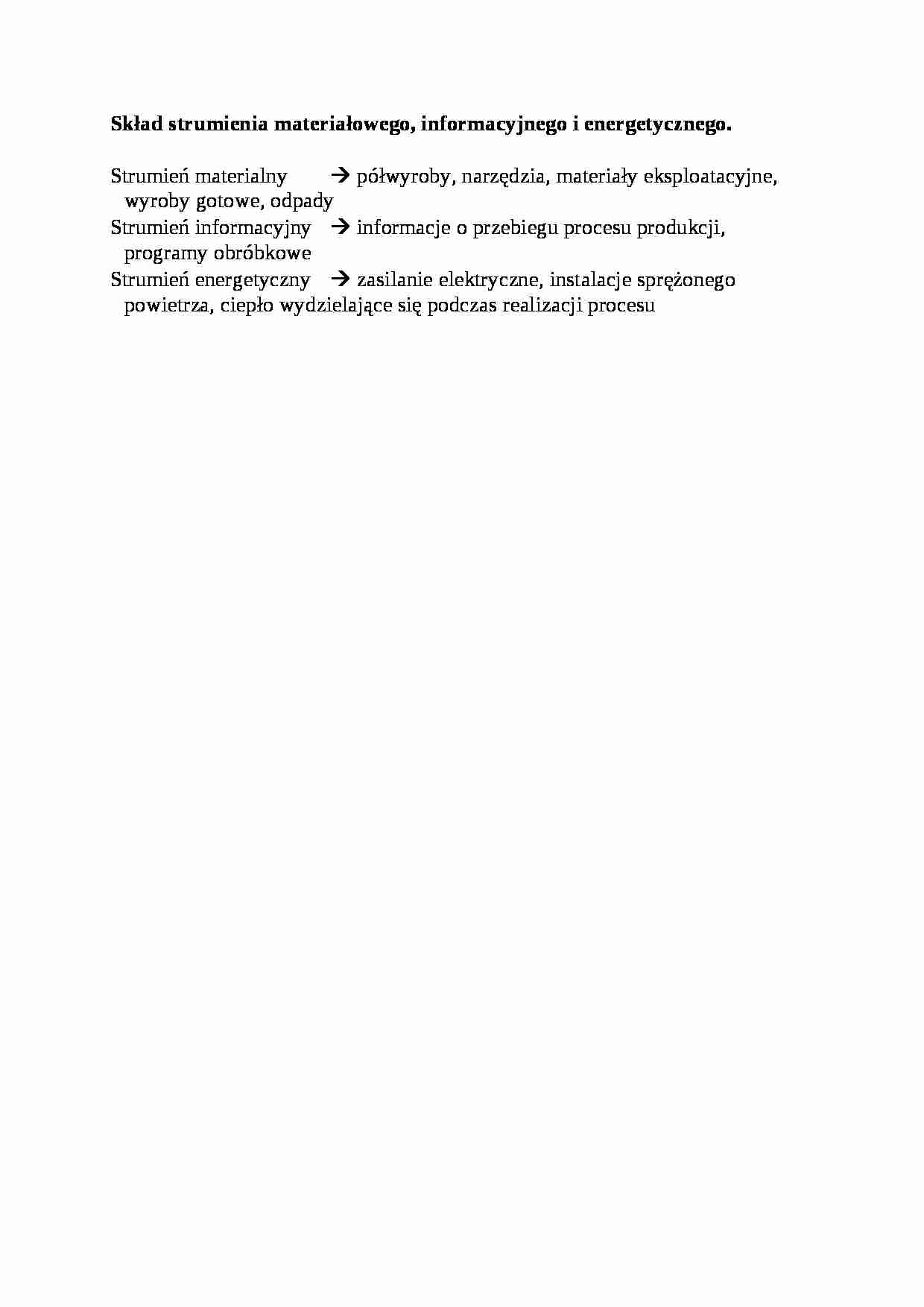 Skład strumienia materiałowego - opracowanie - strona 1