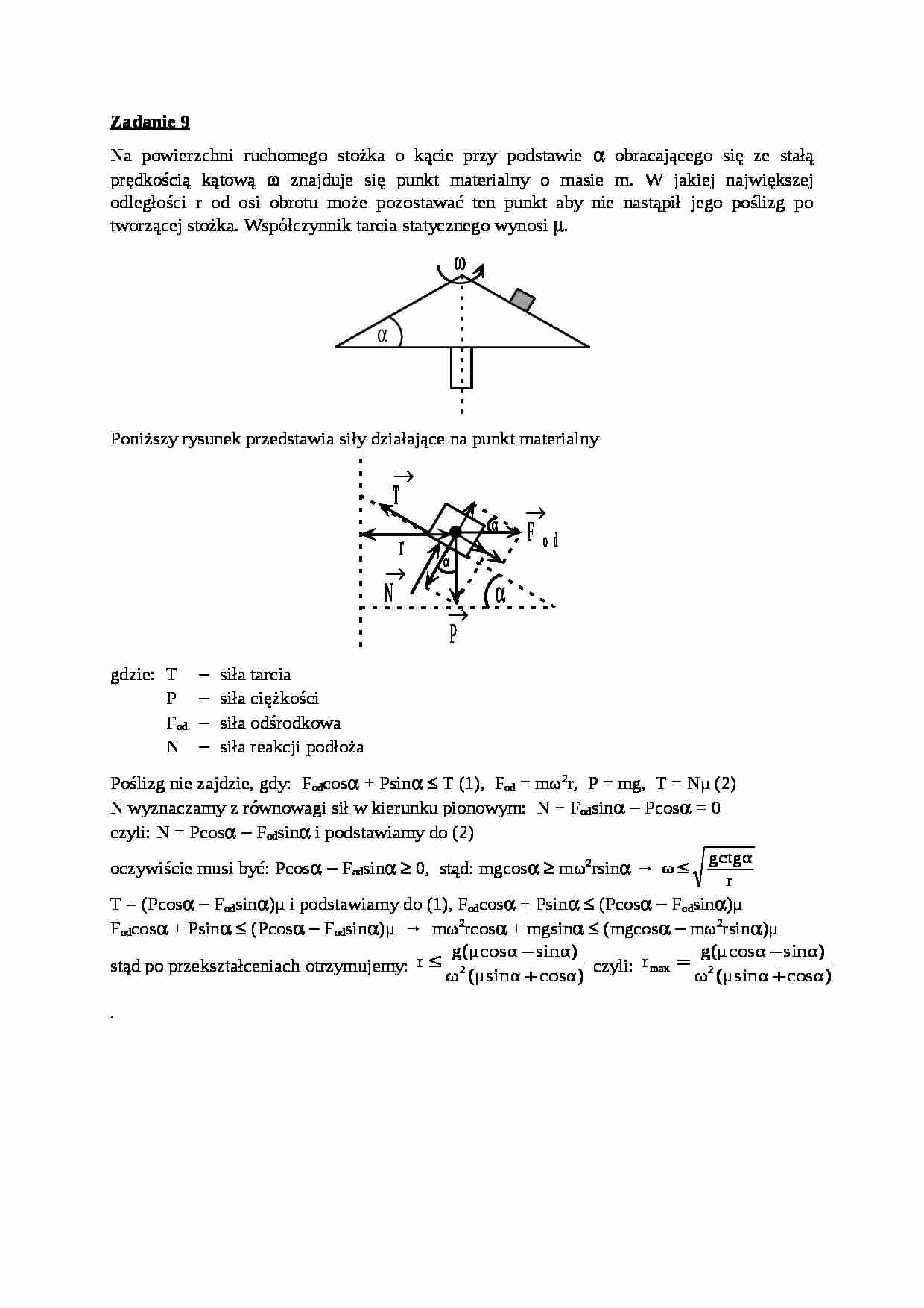Mechanika techniczna - ćwiczenia - Prędkość kątowa - strona 1
