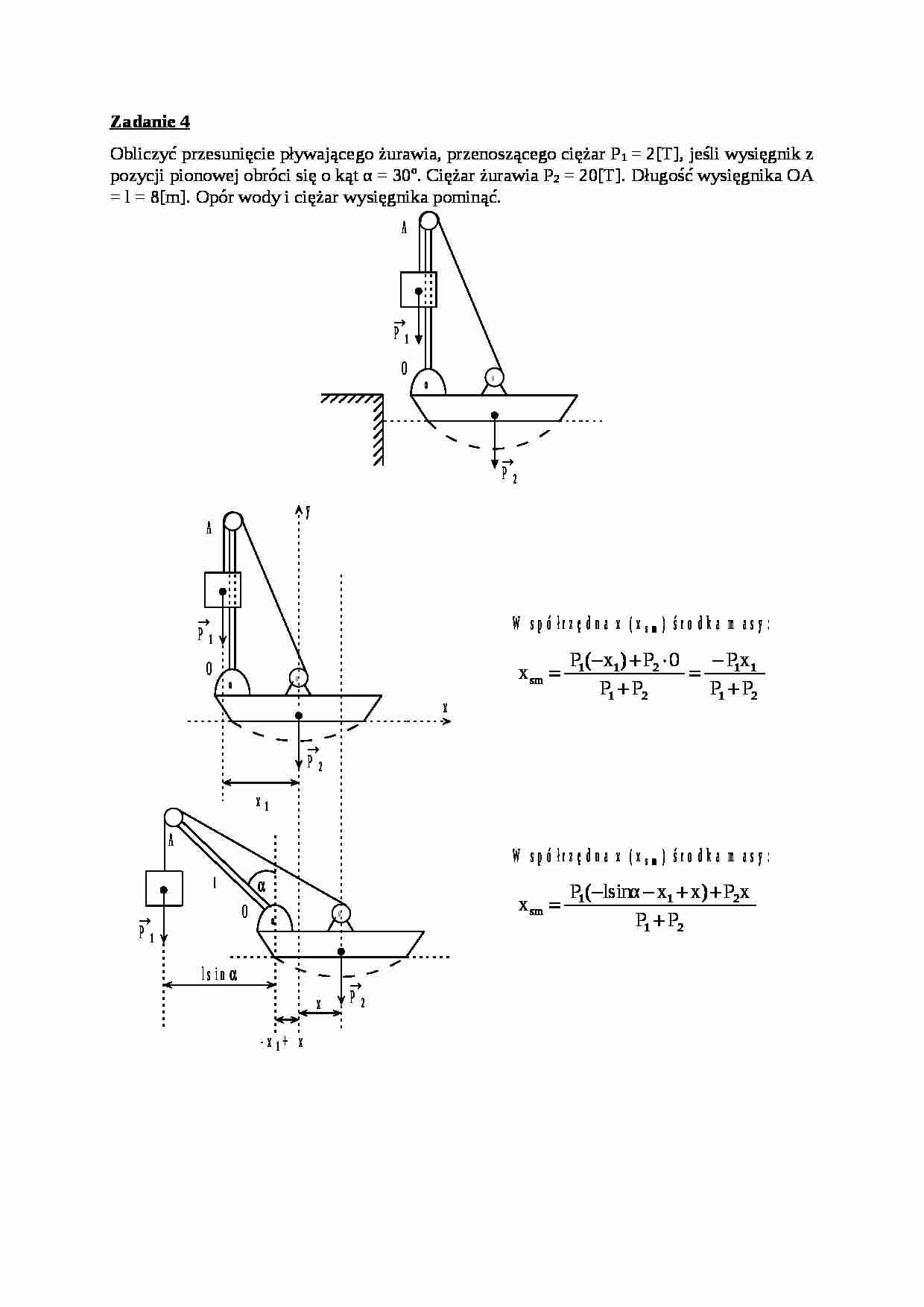 Mechanika techniczna - ćwiczenia - masa - strona 1