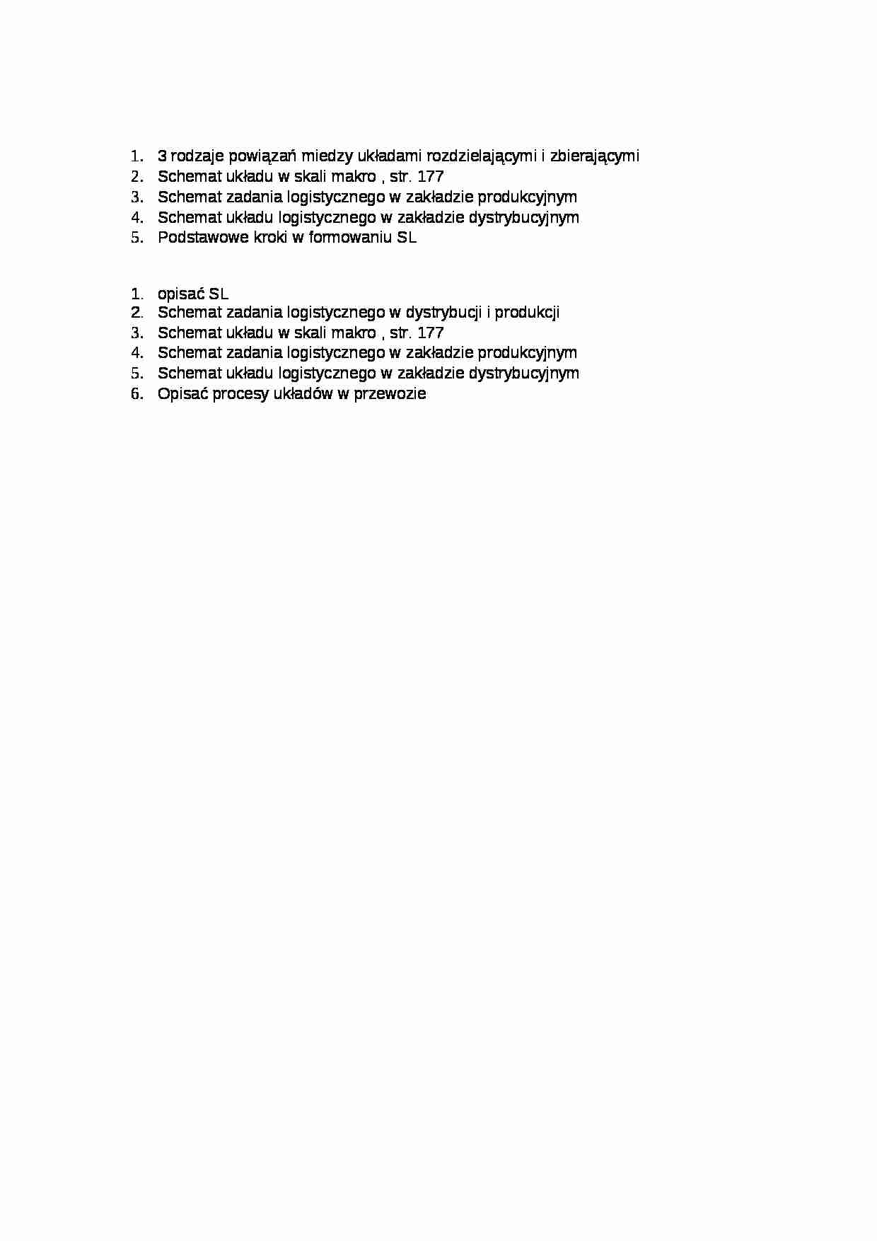 Pytania na kolokwium - Schemat układu logistycznego - strona 1