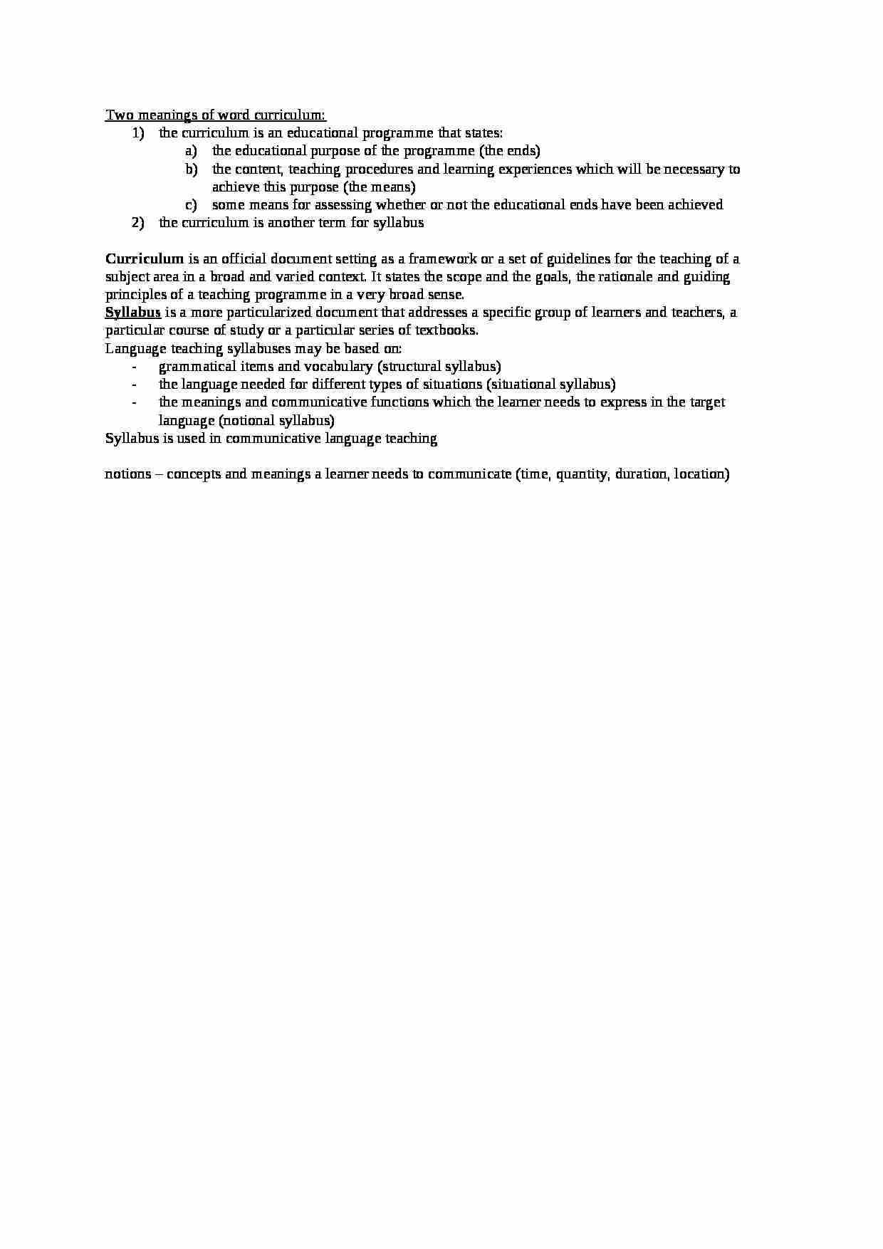 Curriculum and syllabus - definitions-opracowanie - strona 1