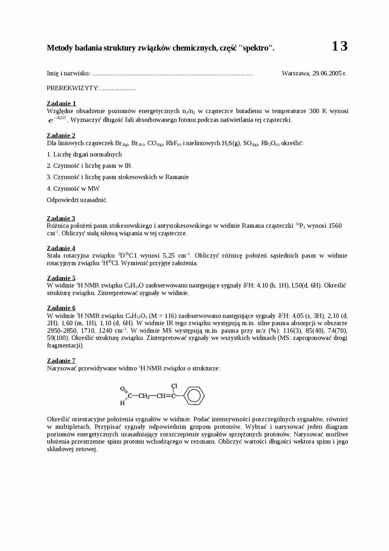 Metody badania struktury związków chemicznych - wykład - strona 1