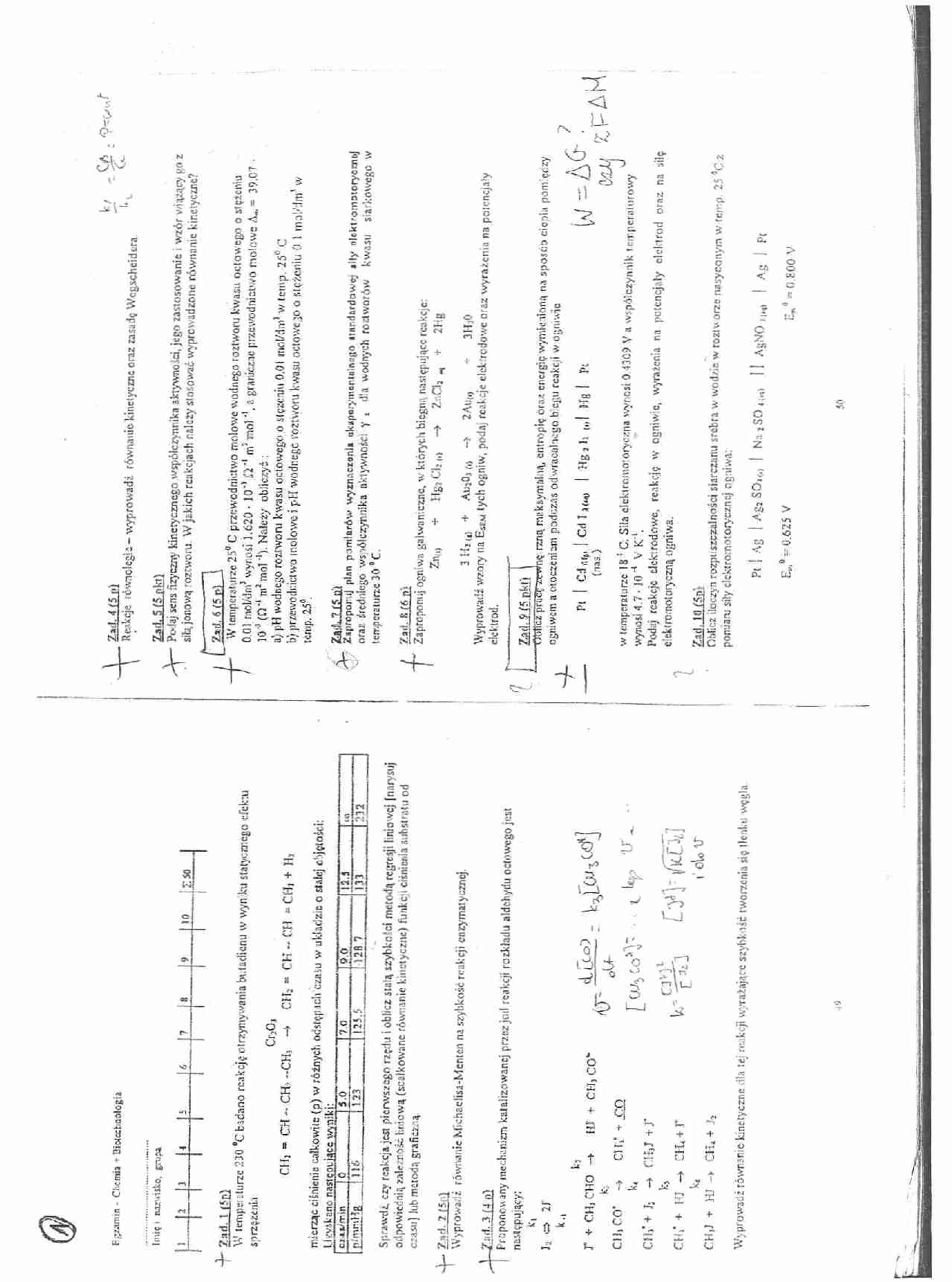 Chemia fizyczna - wykład - reakcja otrzymywania butadienu - strona 1