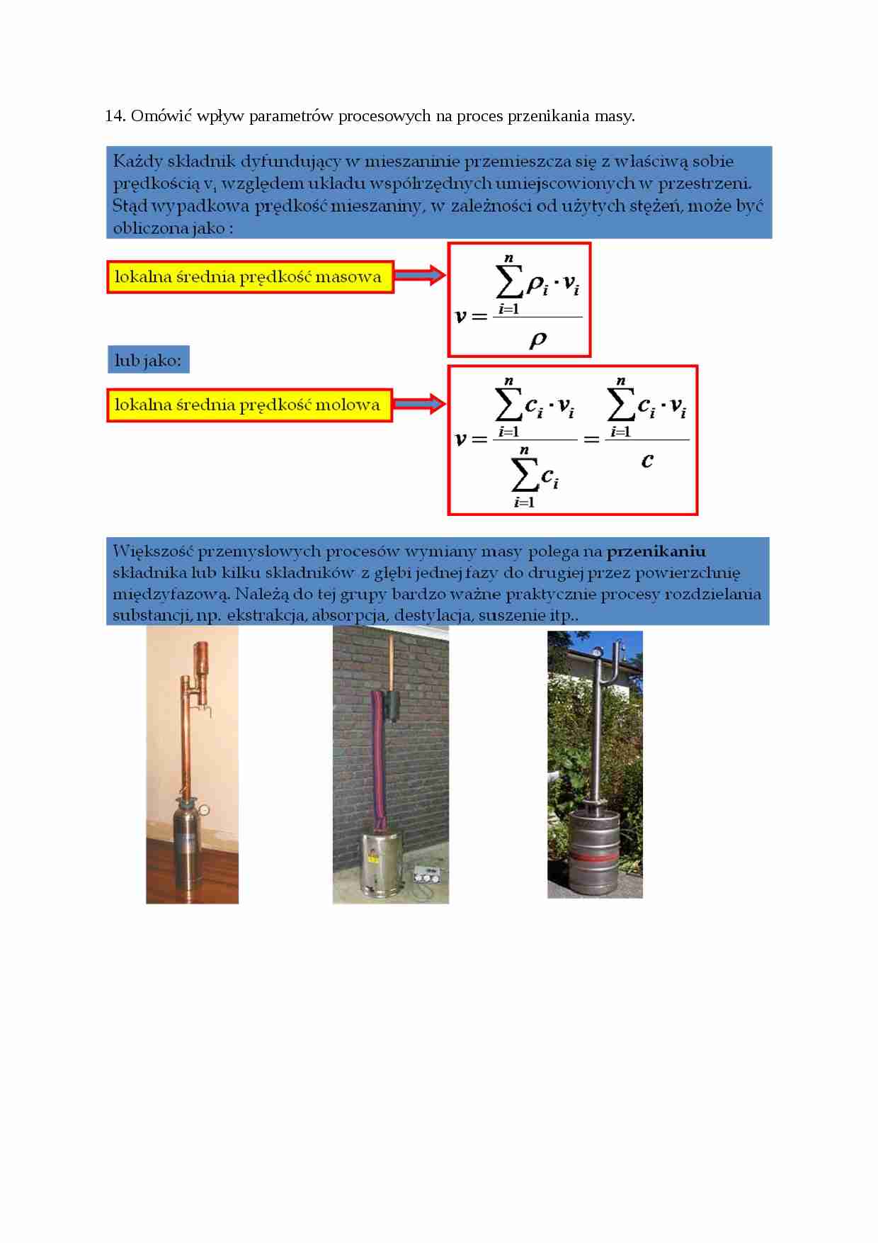 Inżynieria chemiczna - ćwiczenia - Proces przenikania masy - strona 1