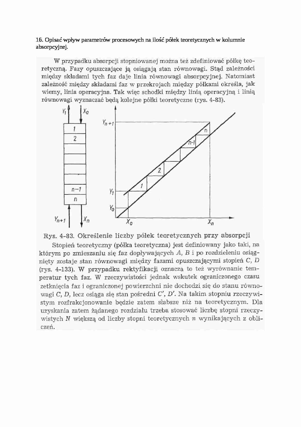 Inżynieria chemiczna - ćwiczenia - Półka teoretyczna - strona 1