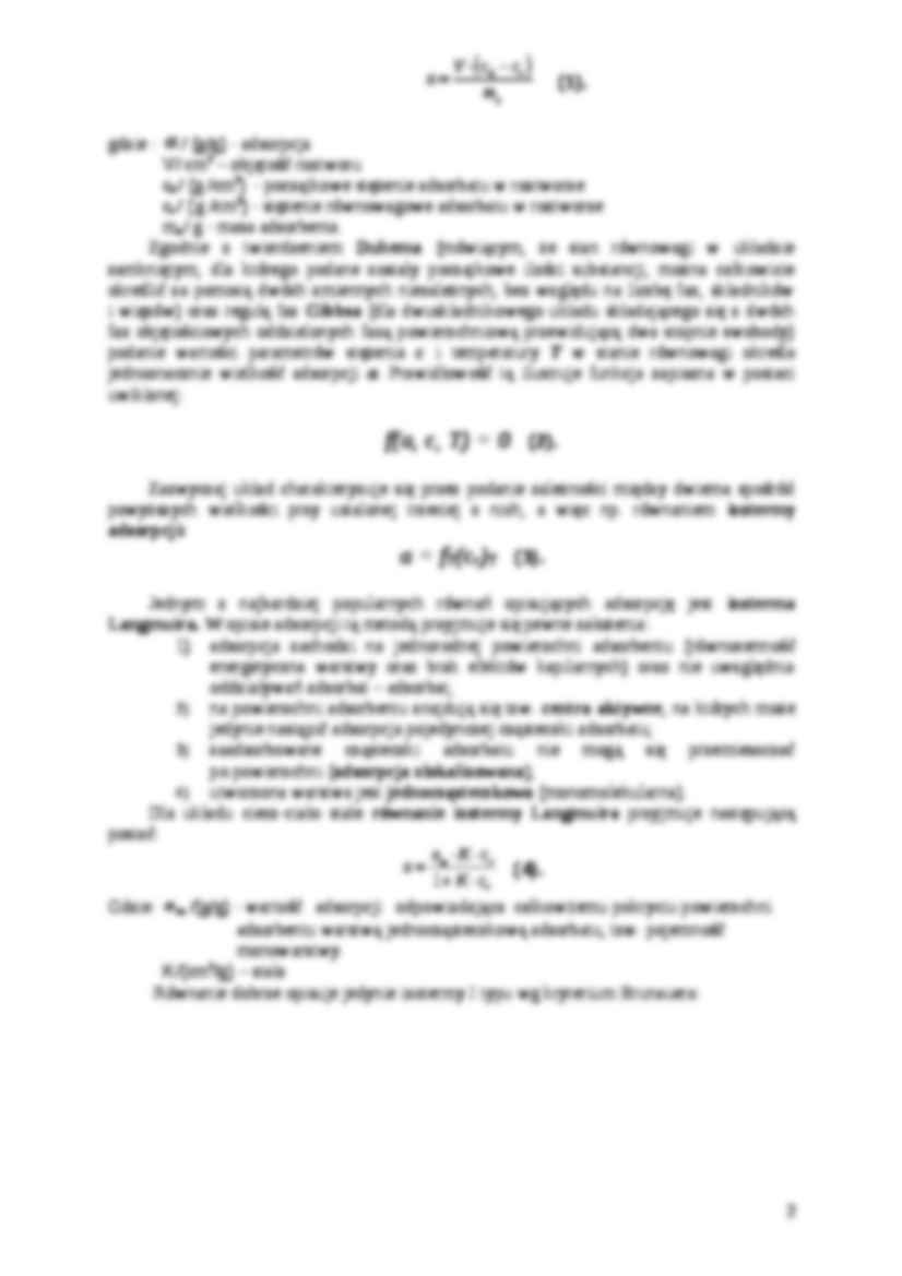 Adsorpcja - Chemisorpcja - sprawozdanie - strona 2