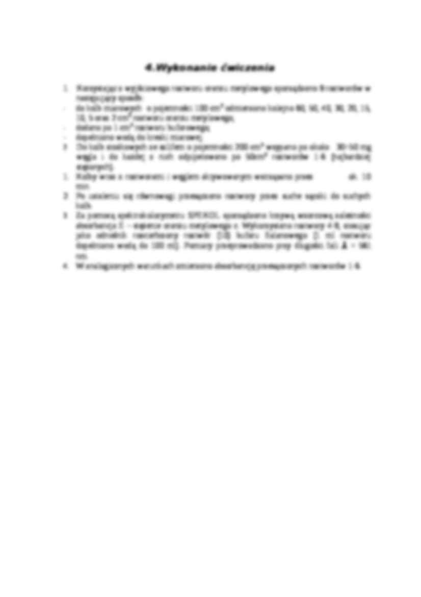 Adsorpcja oranżu metylowego na węglu aktywowanym - sprawozdanie - strona 2