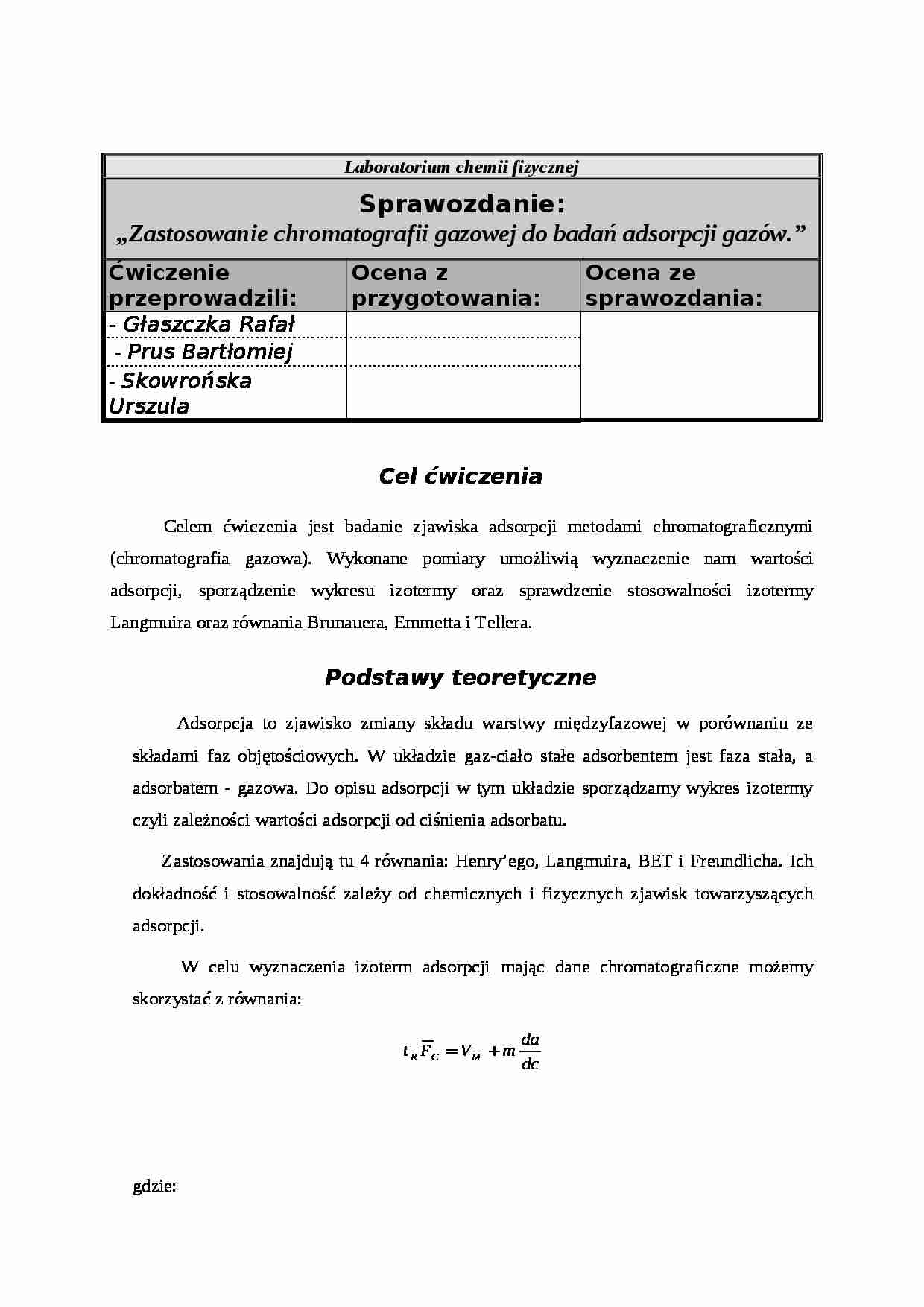 Zastosowanie chromatografii - wykład - strona 1