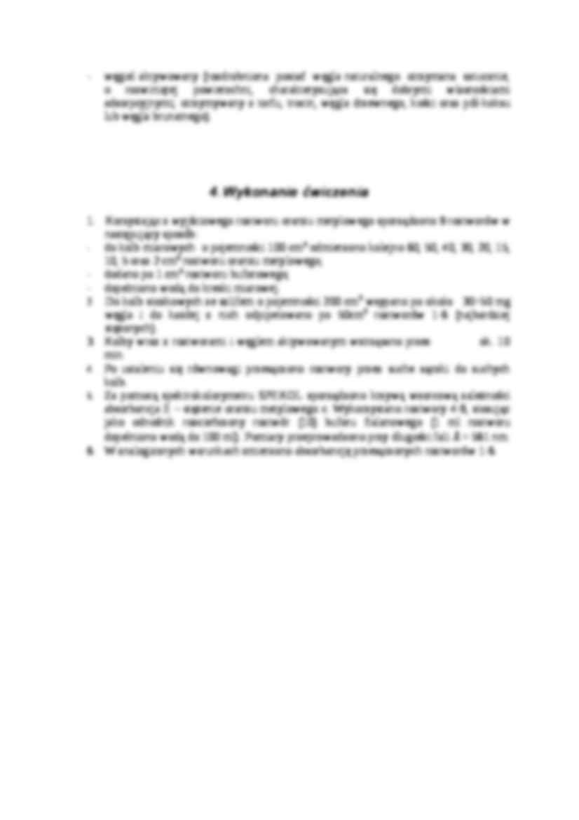 Adsorpcja oranżu metylowego na węglu aktywowanym - sprawozdanie - Szlif laboratoryjny - strona 3