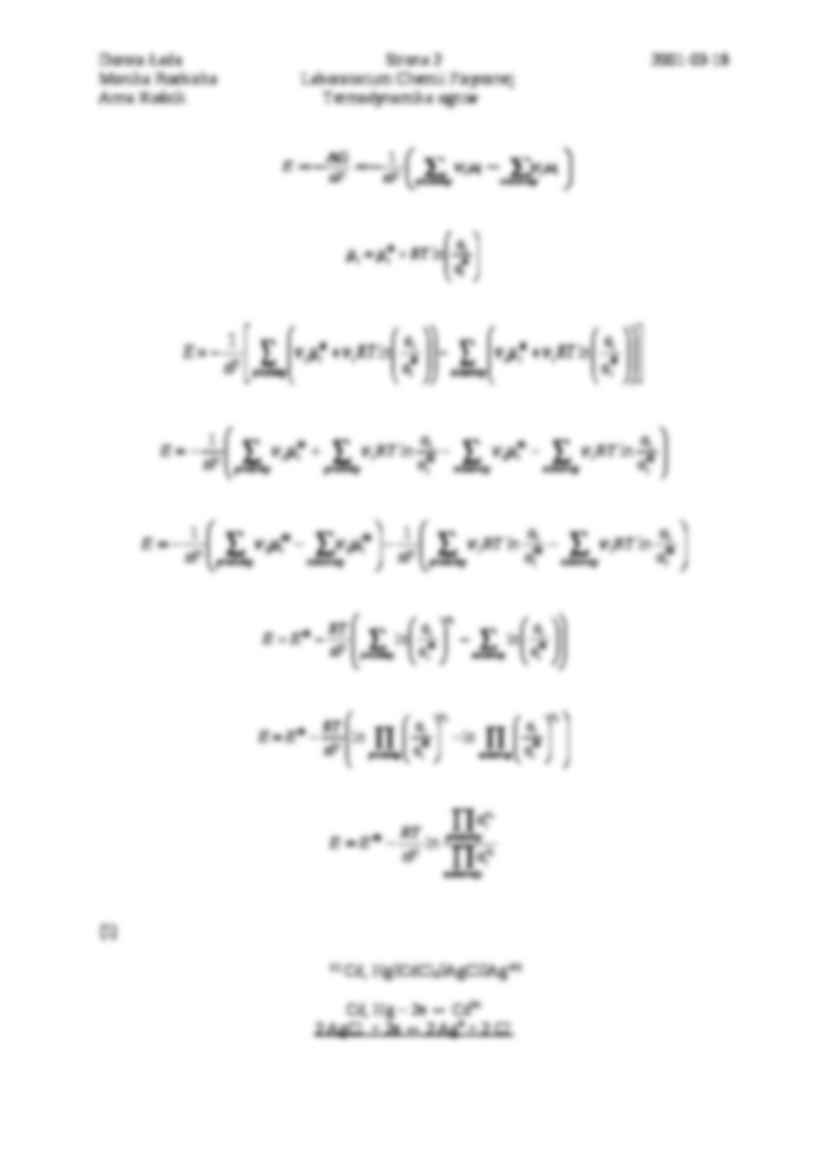 Termodynamika ogniw - sprawozdanie - strona 2