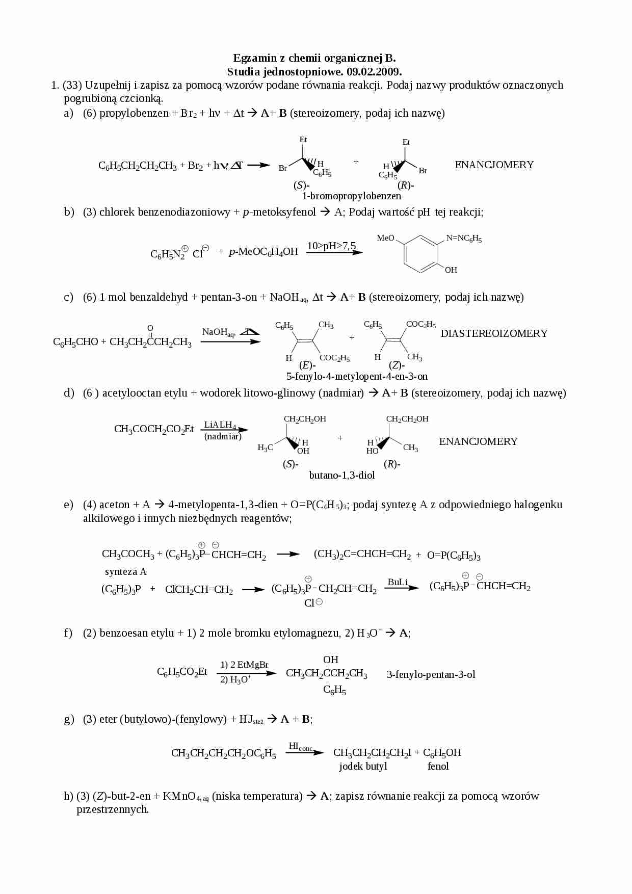 Egzamin z chemii organicznej - Pentan - strona 1