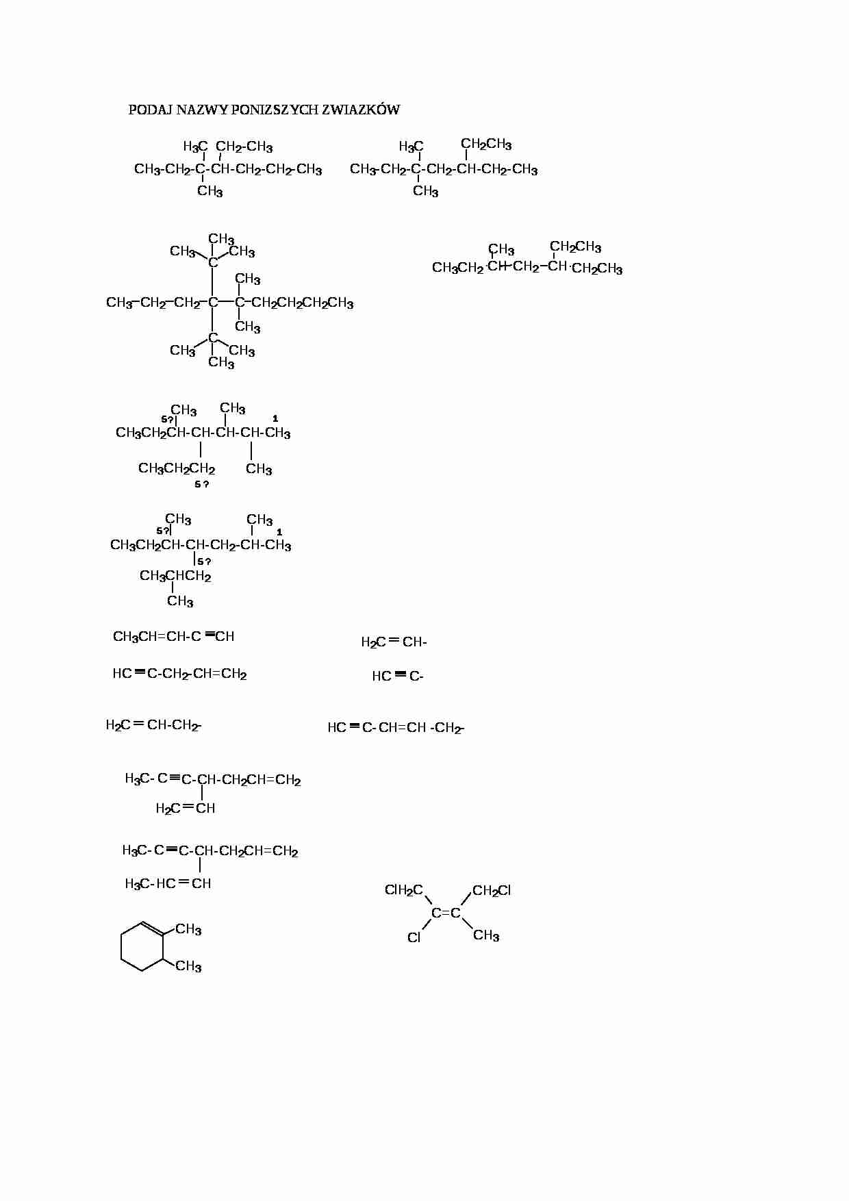 Związki chemiczne - ćwiczenia - strona 1