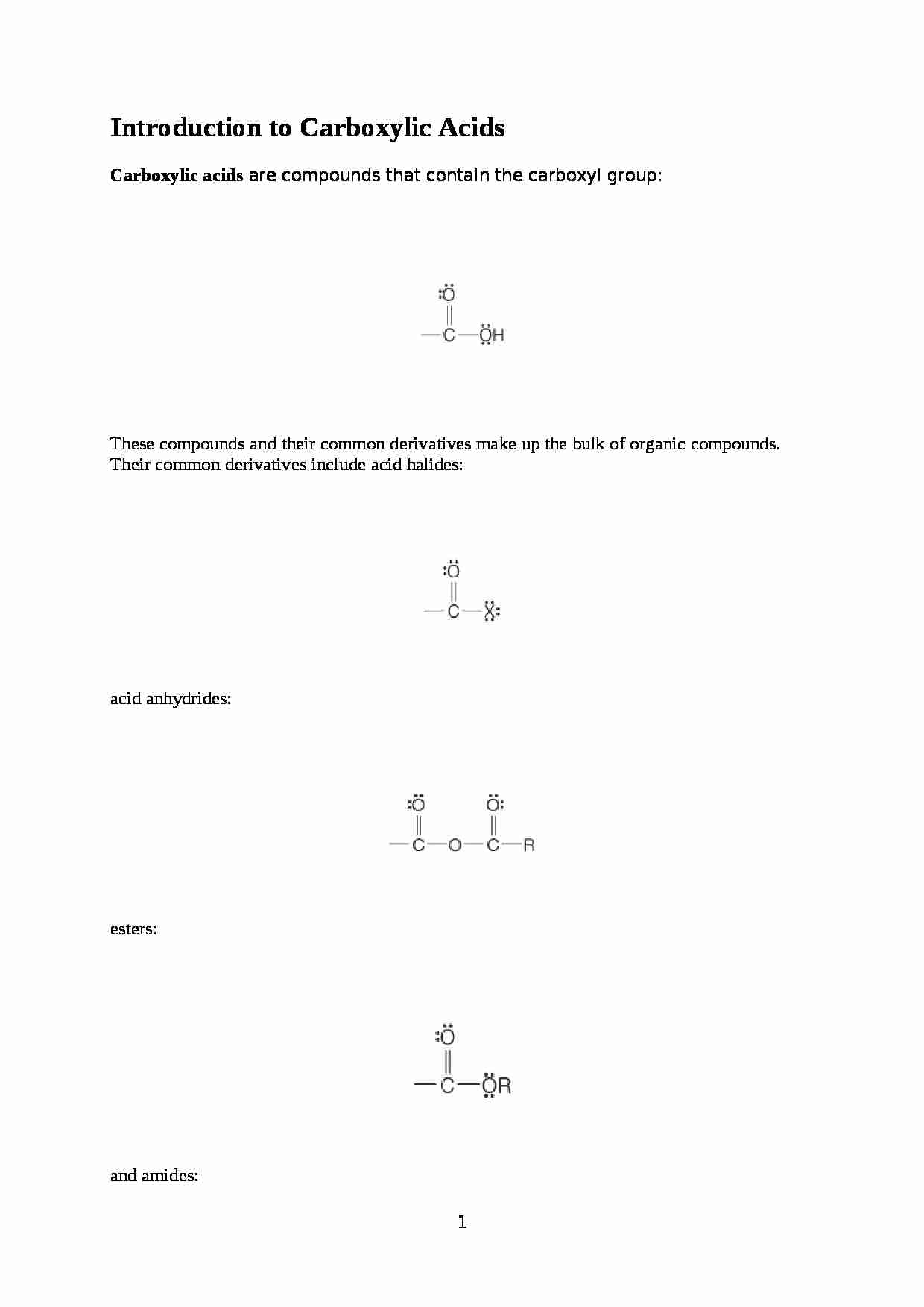 Carboxylic Acids and their derivatives - wykład - strona 1