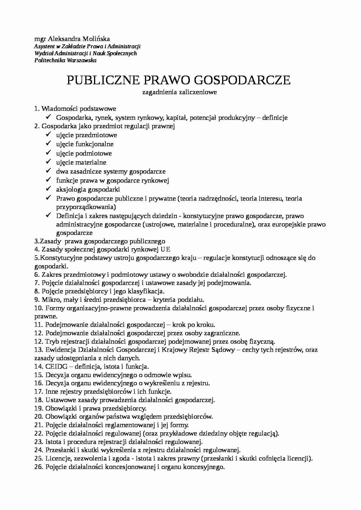 Zagadnienia ćwiczeniowe - omówienie  - strona 1