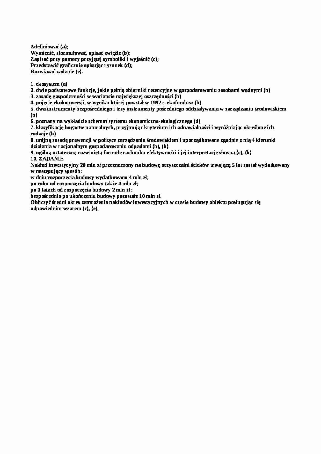 Przykładowy zestaw egzaminacyjny cz. 2 - ekonomika - strona 1