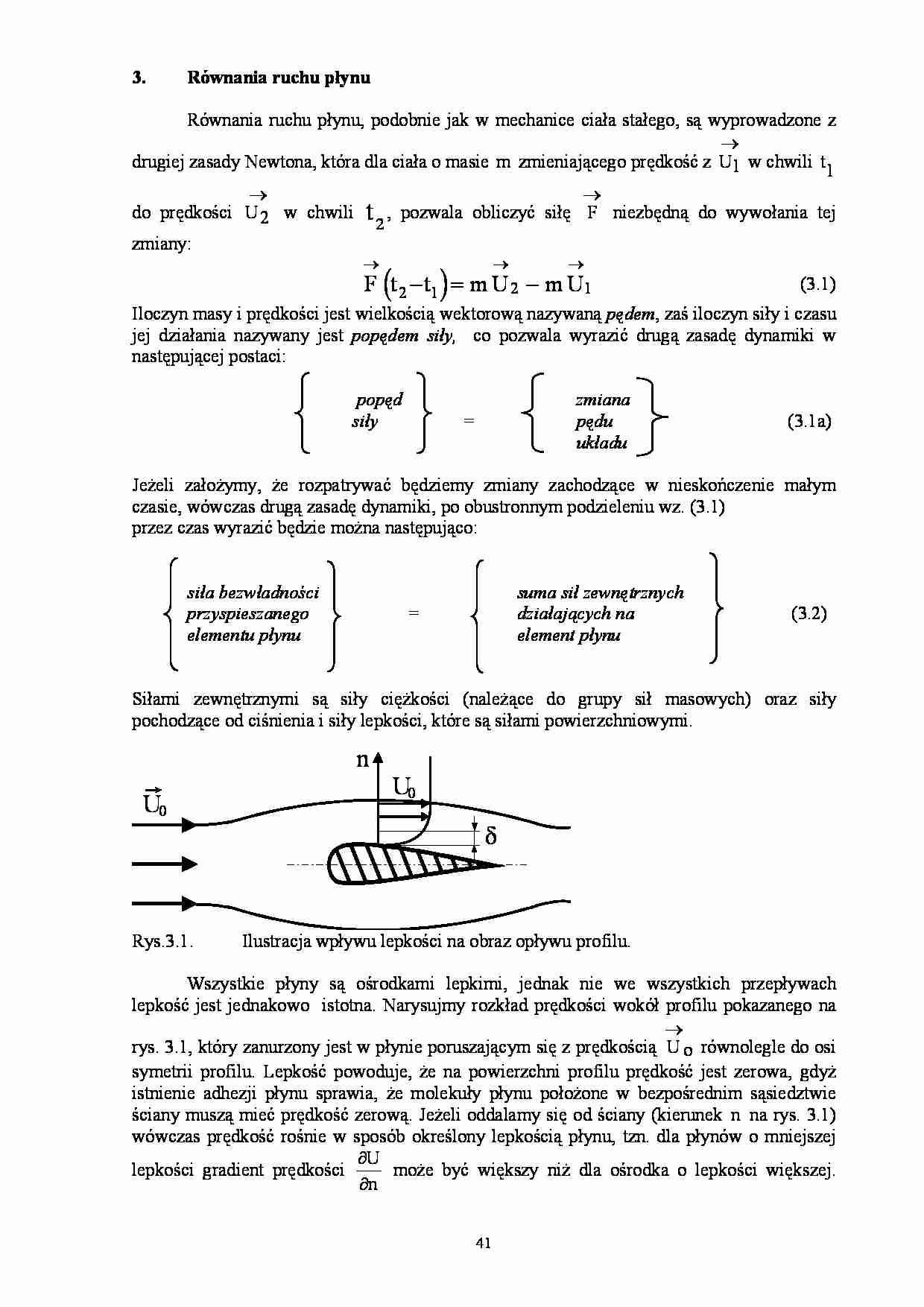 Równania ruchu płynu-opracowanie - strona 1