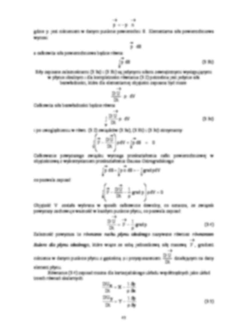 Równania ruchu płynu-opracowanie - strona 3