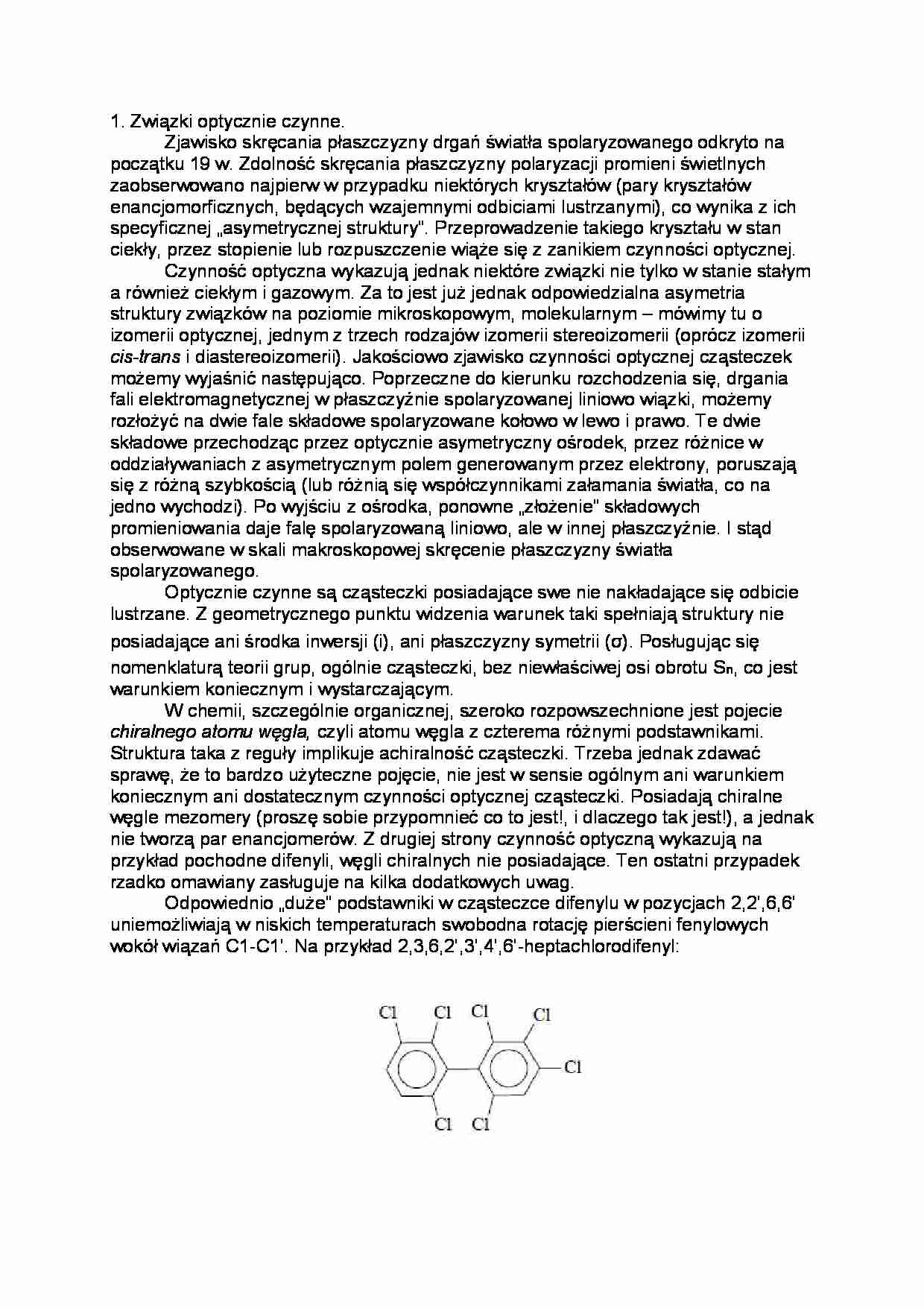 Analiza składu enancjomerów-opracowanie - strona 1