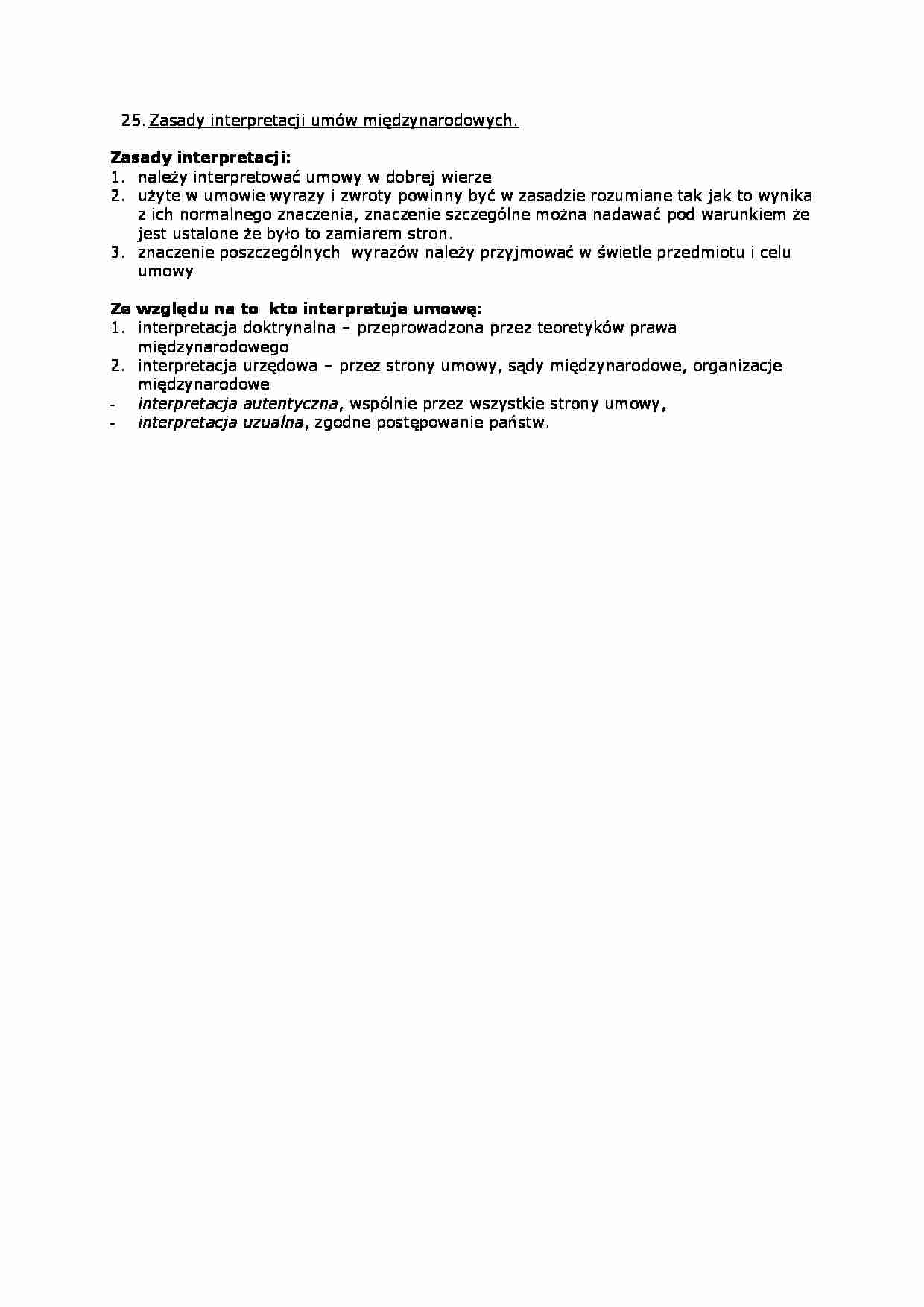Zasady interpretacji umów międzynarodowych. - strona 1