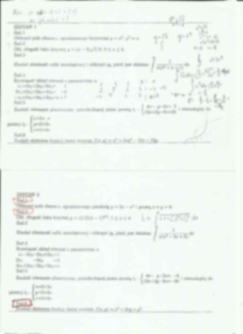 Przykładowe zadania na kolokwium z matematyki - sem 1 - strona 2