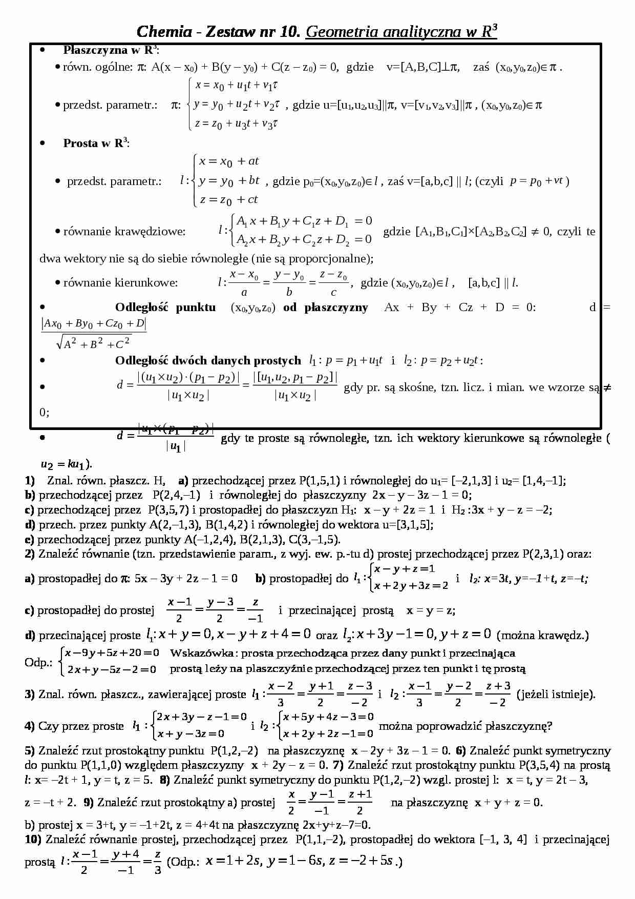 Geometria analityczna w R3 - omówienie - strona 1
