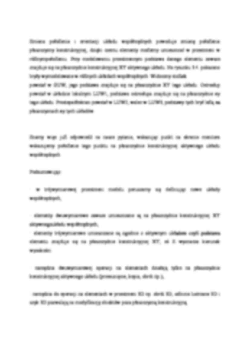 Płaszczyzna konstrukcyjna i układy współrzędnych - omówienie  - strona 2