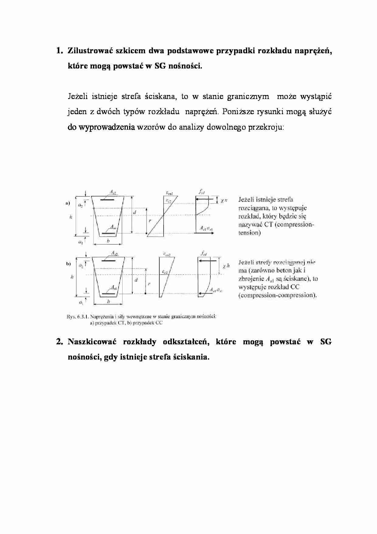 Konstrukcje betonowe 1 - Pytania egzaminacyjne 15  - strona 1