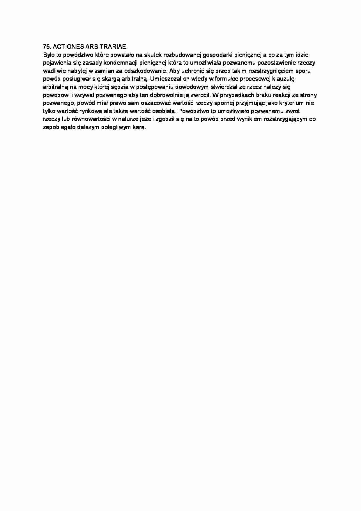 Aactiones arbitrariae-opracowanie - strona 1