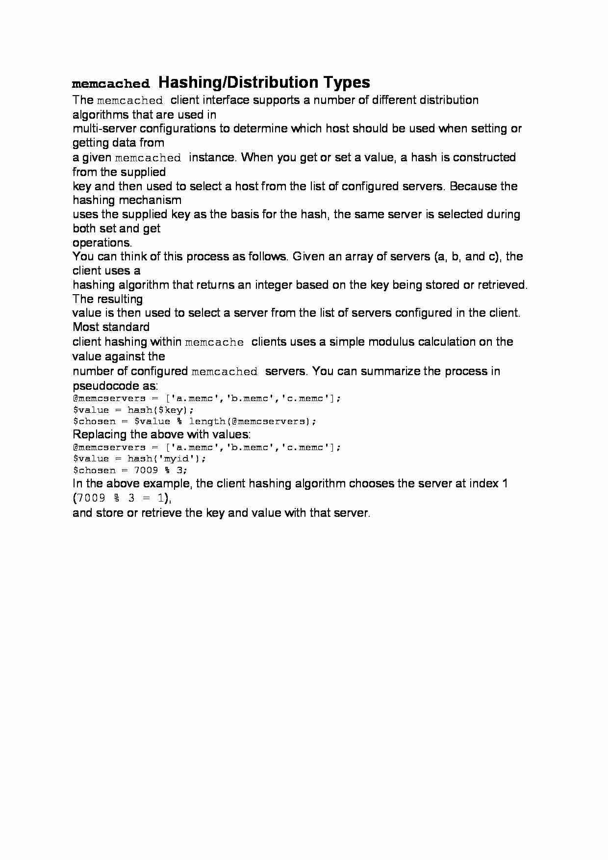Memcached Hashing/Distribution Types-opracowanie - strona 1